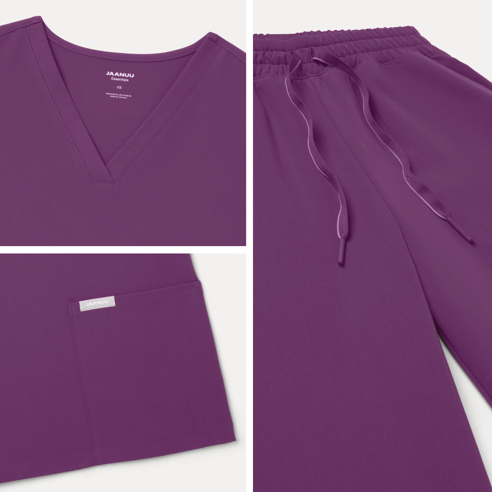 Jaanuu UltraLAST™ Essential Performance Women's 6-Pocket Scrub Set - Eggplant - Image 6