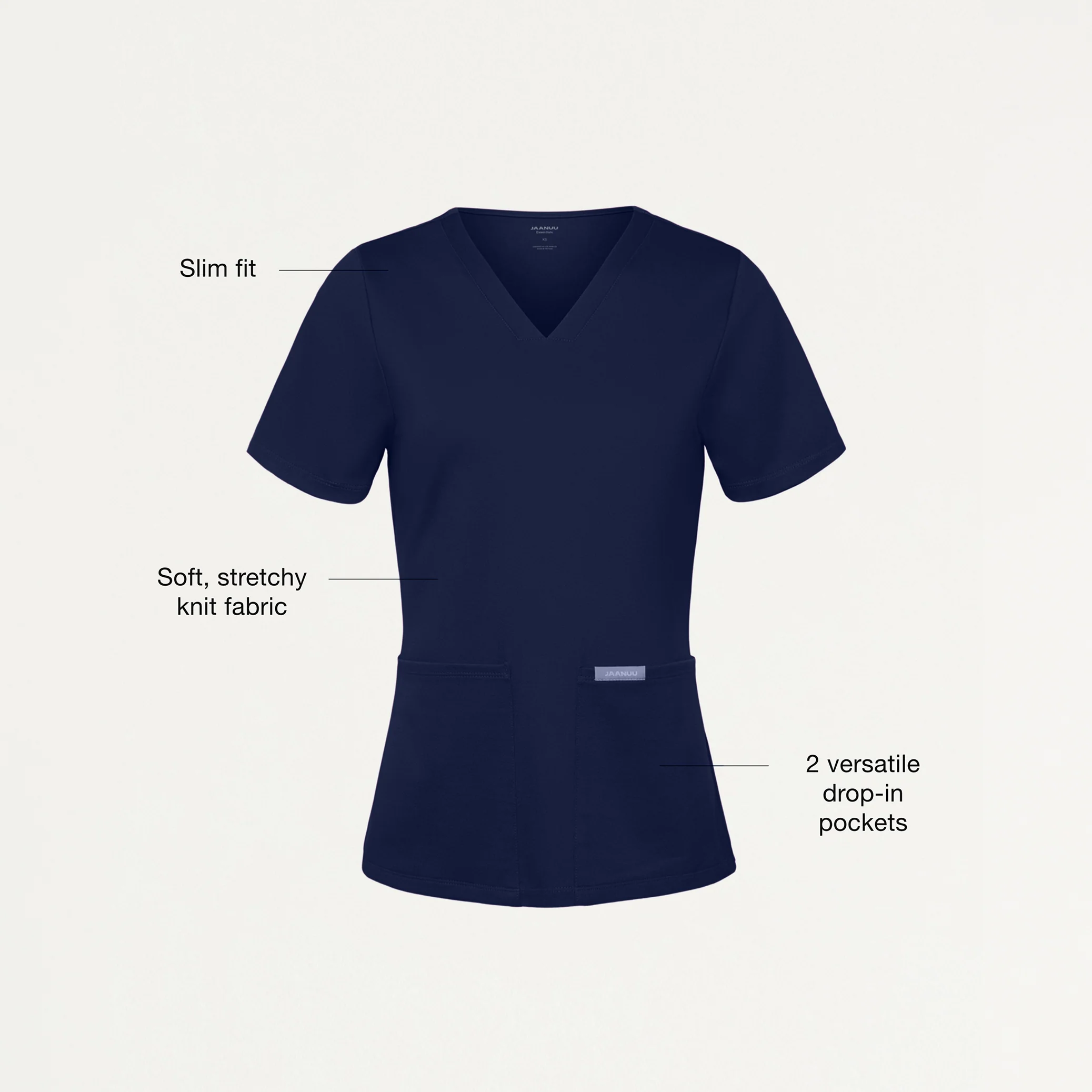 Jaanuu UltraSOFT™ Essential Comfort Women's 6-Pocket Scrub Set - Deep Navy - Image 3