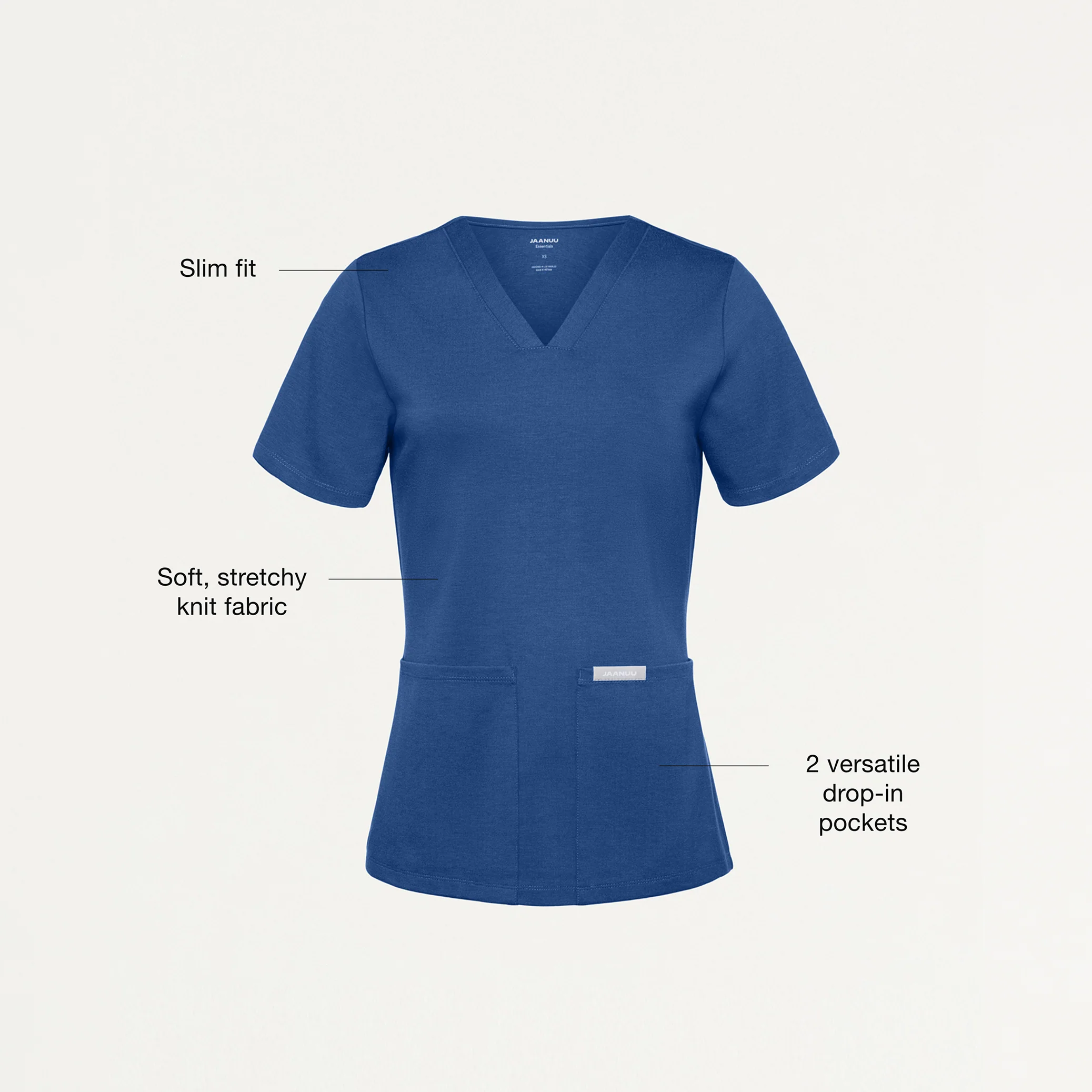 Jaanuu UltraSOFT™ Essential Comfort Women's 6-Pocket Scrub Set - Heather Royal Blue - Image 3