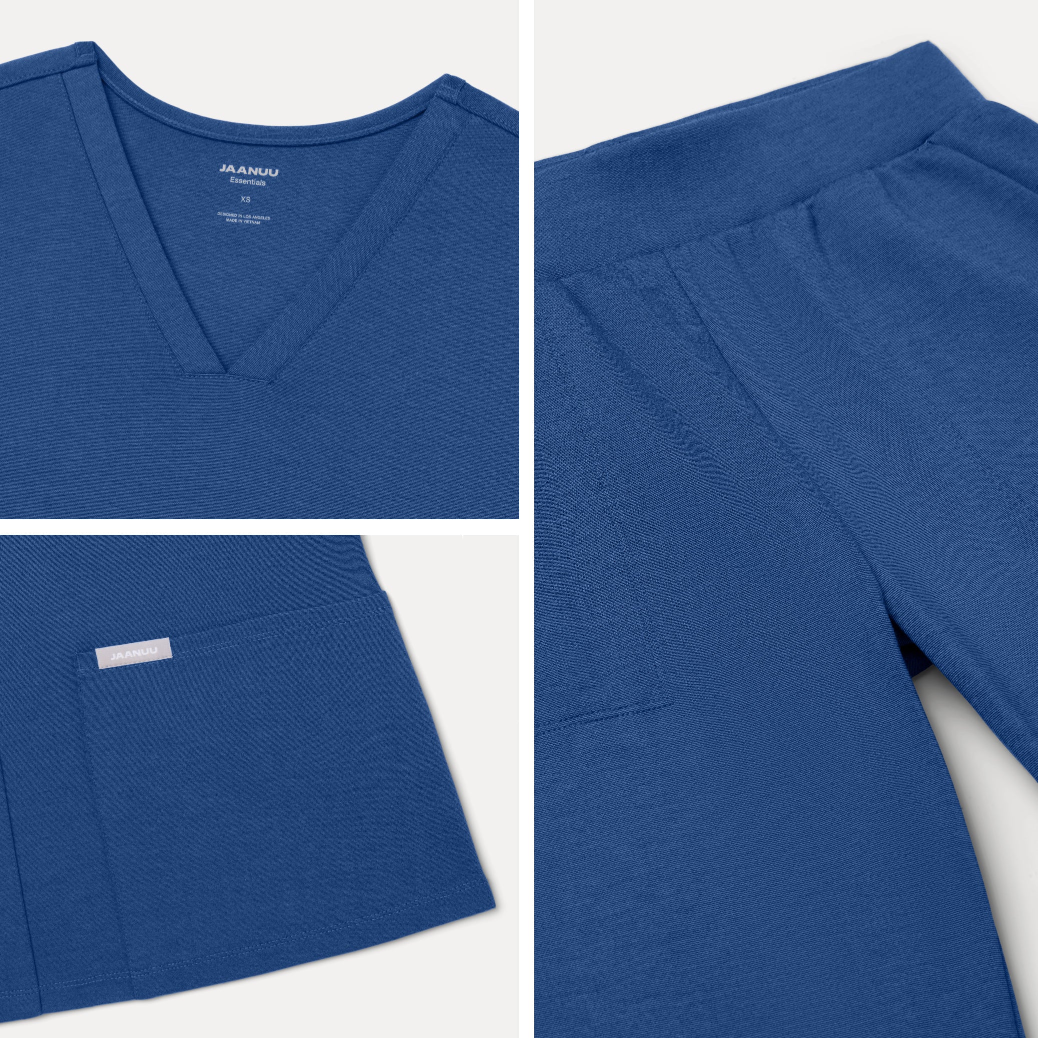 Jaanuu UltraSOFT™ Essential Comfort Women's 6-Pocket Scrub Set - Heather Royal Blue - Image 6