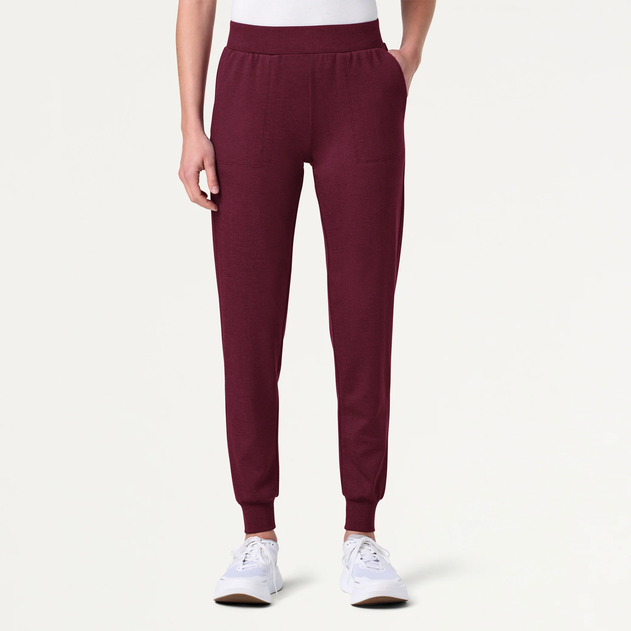 Jaanuu UltraSOFT™ Essential Comfort Women's 6-Pocket Scrub Set - Heather Wine - Image 4