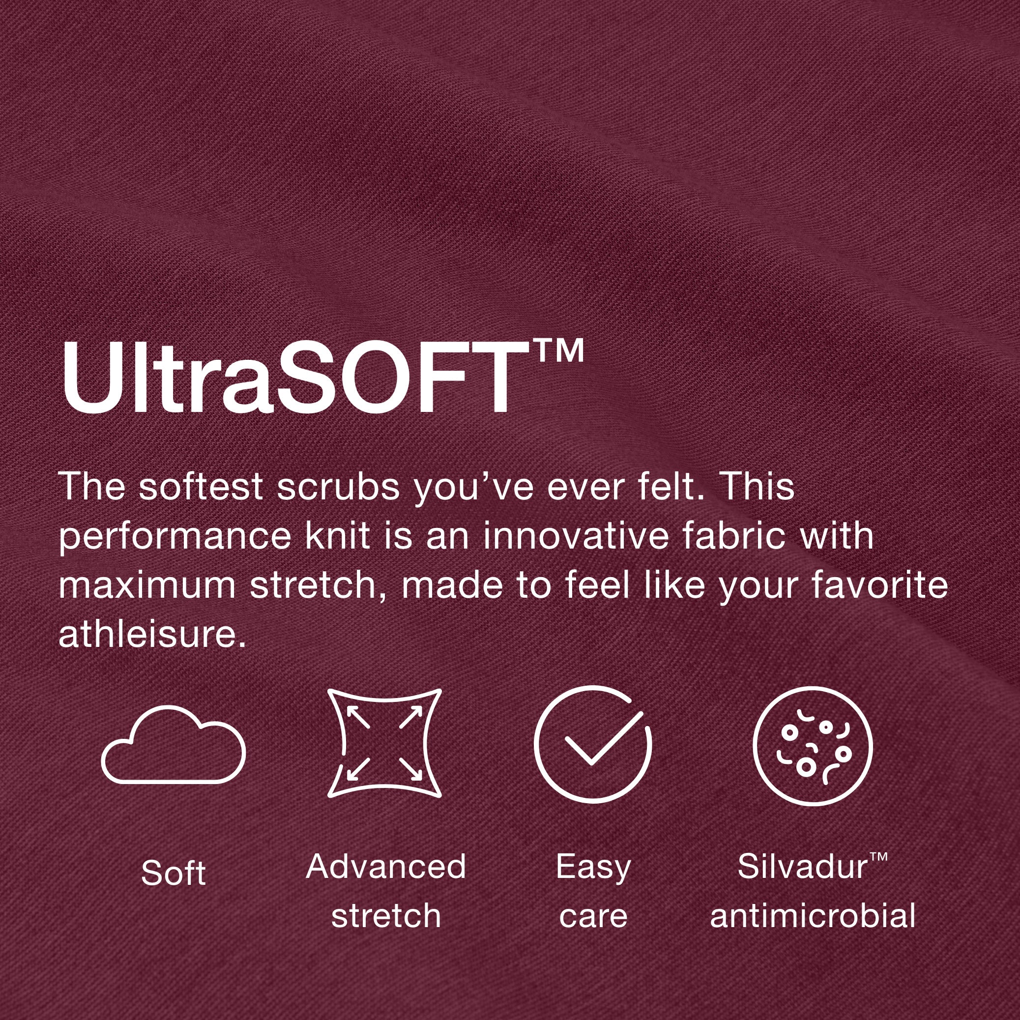 Jaanuu UltraSOFT™ Essential Comfort Women's 6-Pocket Scrub Set - Heather Wine - Image 7