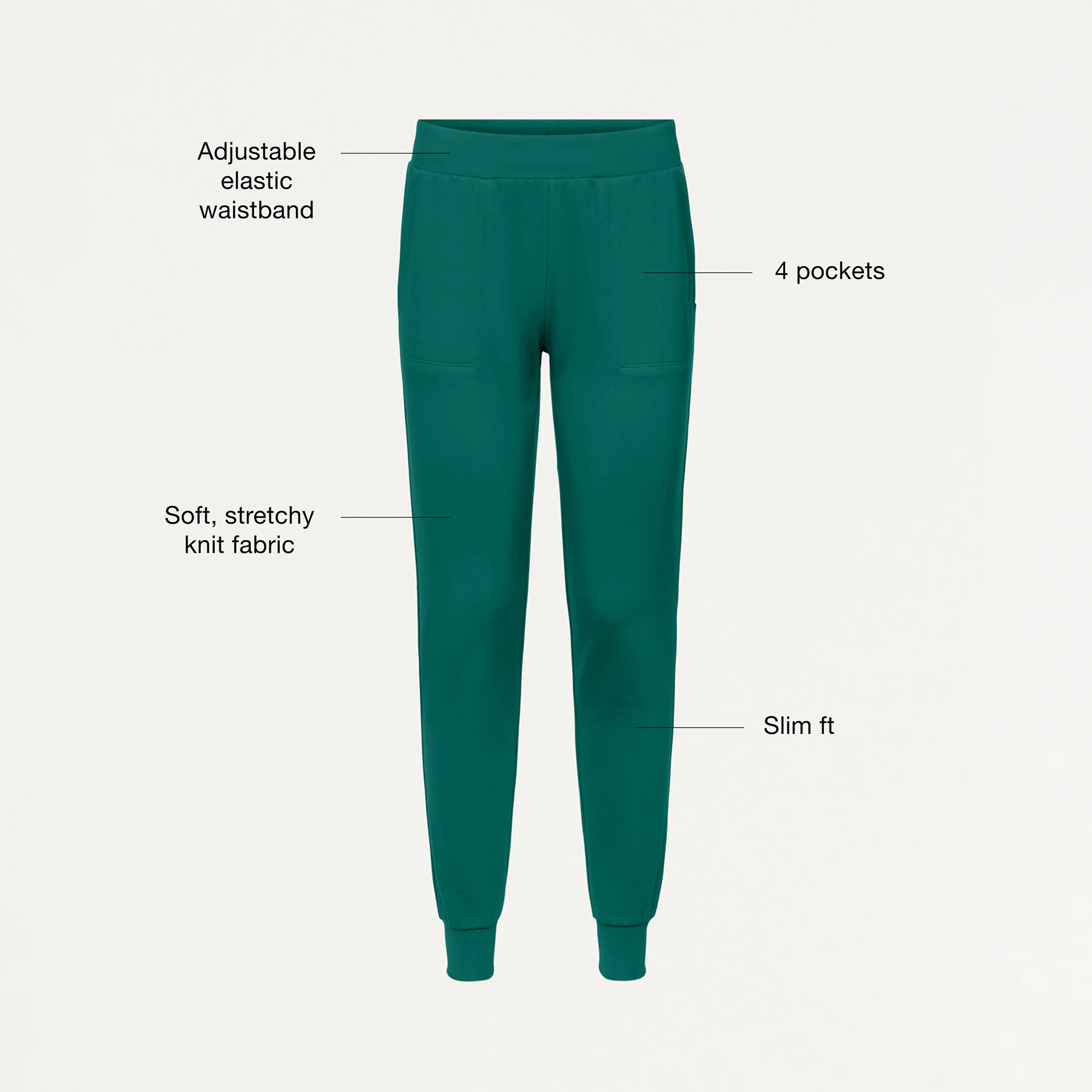 Jaanuu UltraSOFT™ Essential Comfort Women's 6-Pocket Scrub Set - Hunter Green - Image 5
