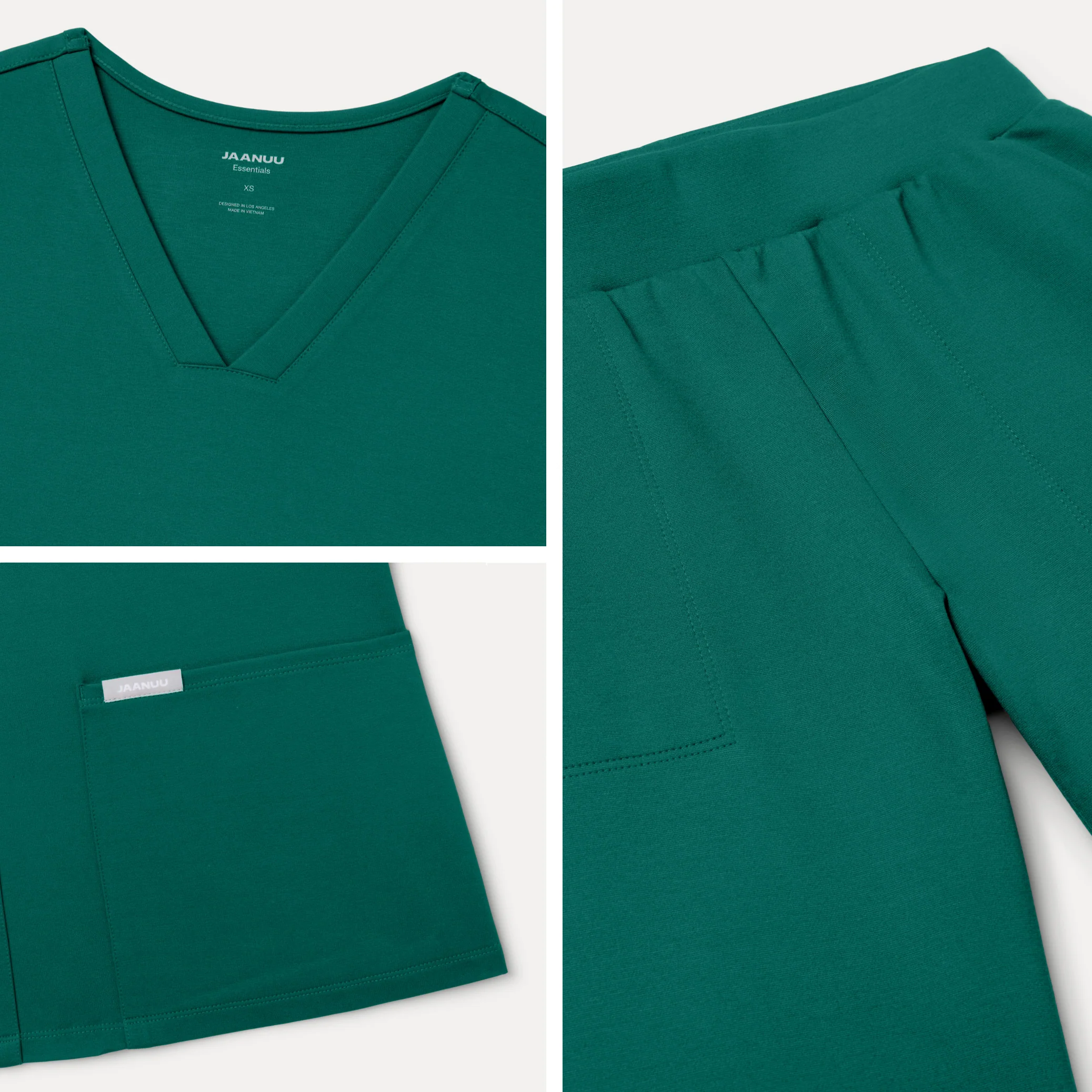 Jaanuu UltraSOFT™ Essential Comfort Women's 6-Pocket Scrub Set - Hunter Green - Image 6