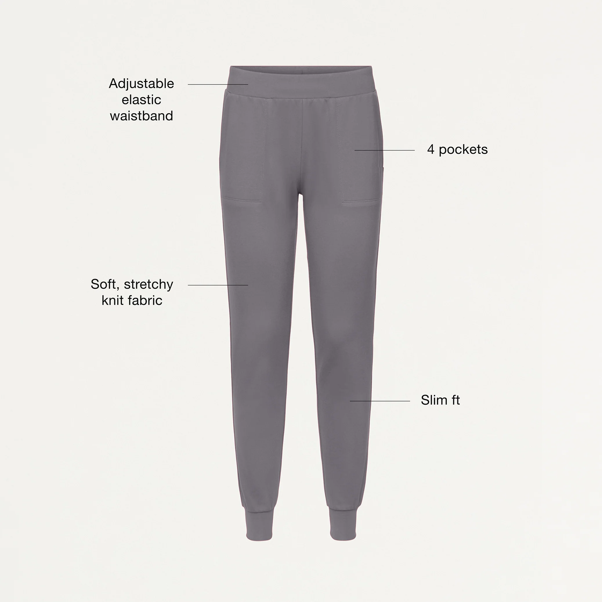 Jaanuu UltraSOFT™ Essential Comfort Women's 6-Pocket Scrub Set  - Light Gray - Image 5