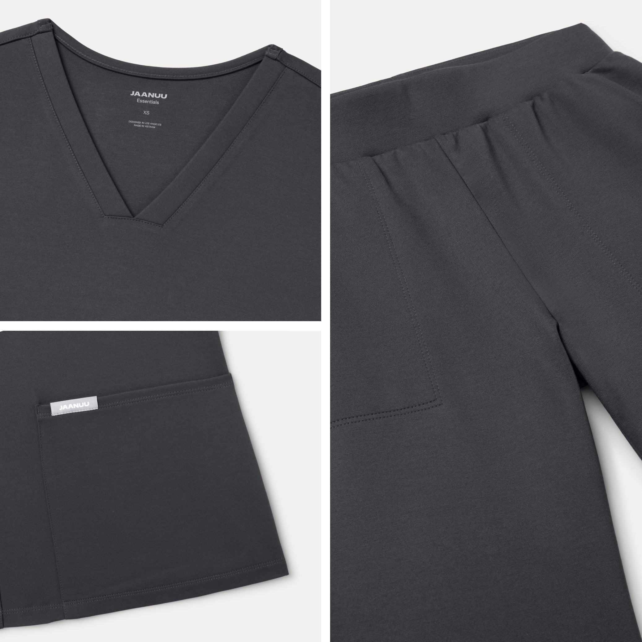 Jaanuu UltraSOFT™ Essential Comfort Women's 6-Pocket Scrub Set - Pewter - Image 6