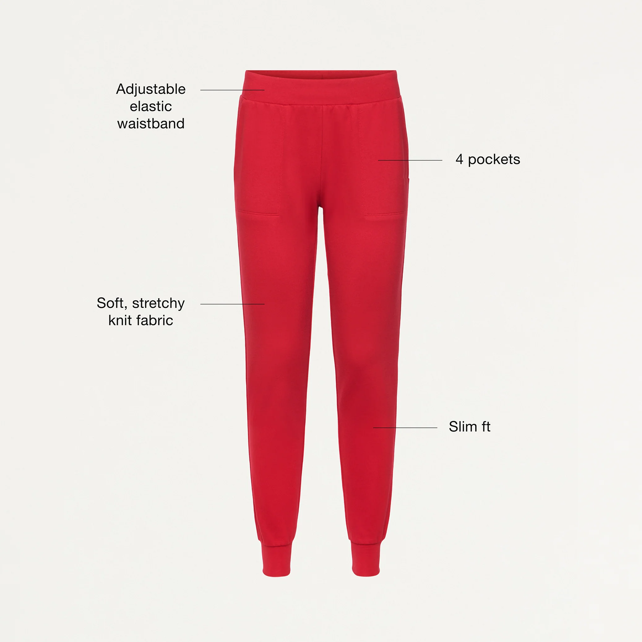 Jaanuu UltraSOFT™ Essential Comfort Women's 6-Pocket Scrub Set - Red - Image 5