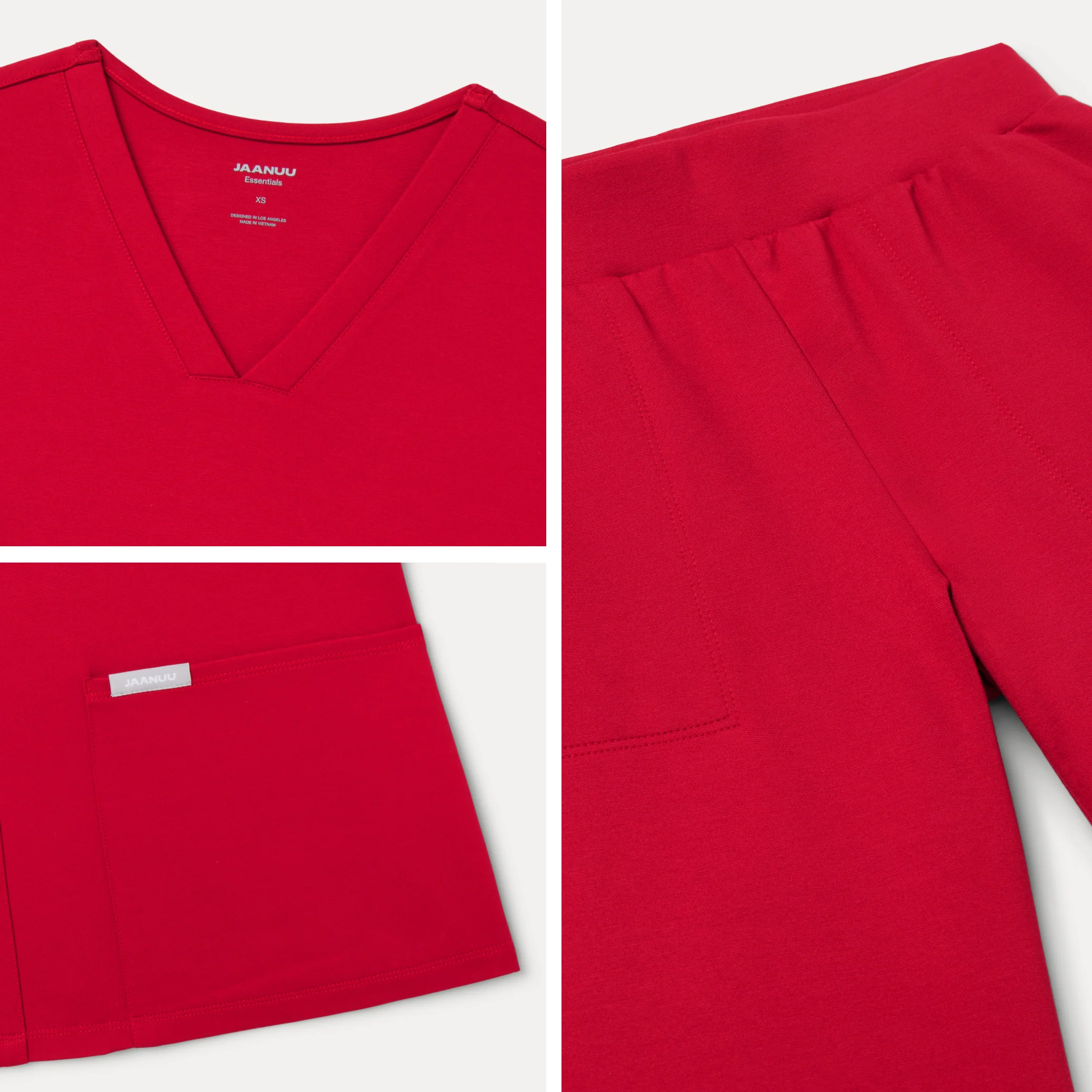 Jaanuu UltraSOFT™ Essential Comfort Women's 6-Pocket Scrub Set - Red - Image 6