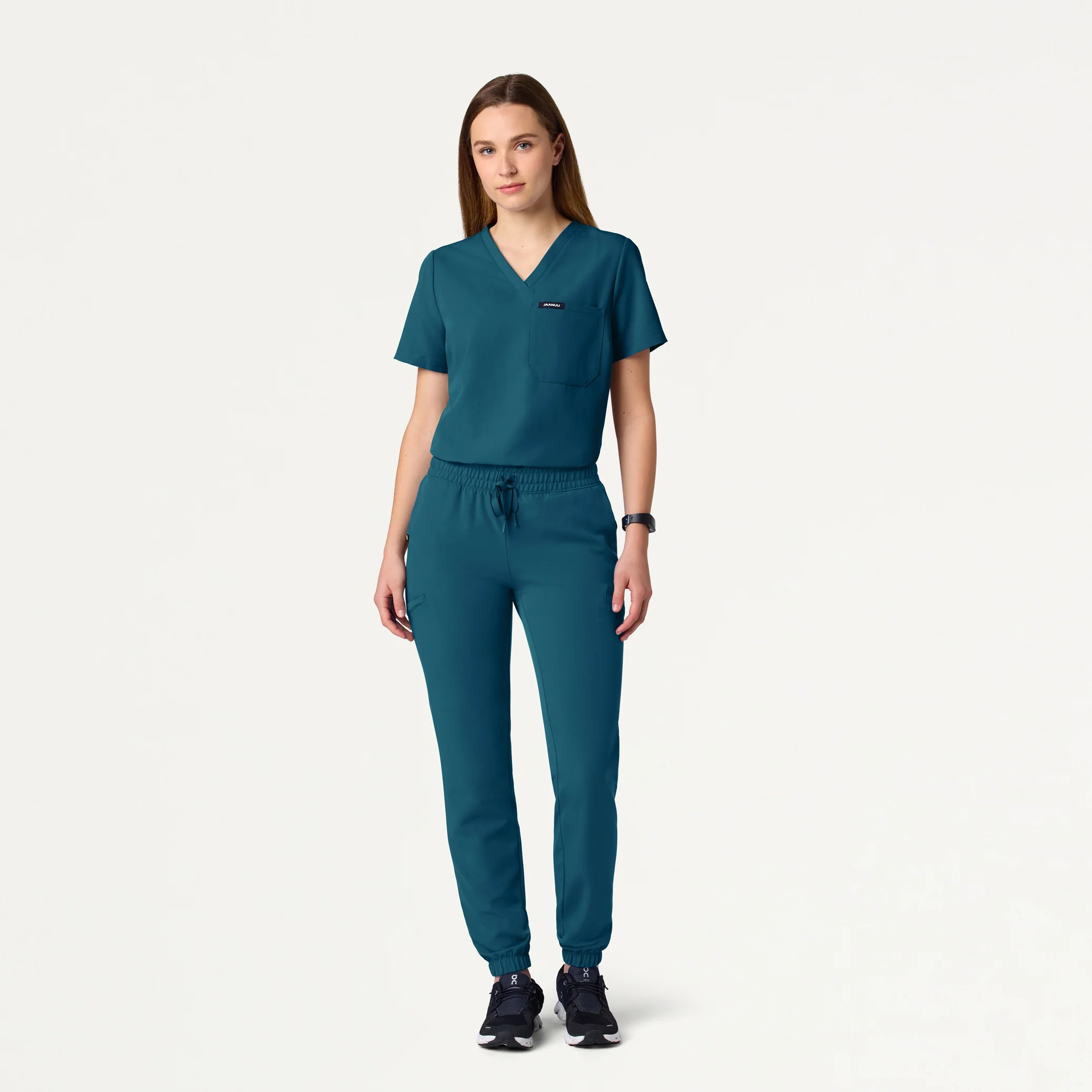 Jace Skinny 7-Pocket Scrub Jogger - Caribbean Blue - Image 3