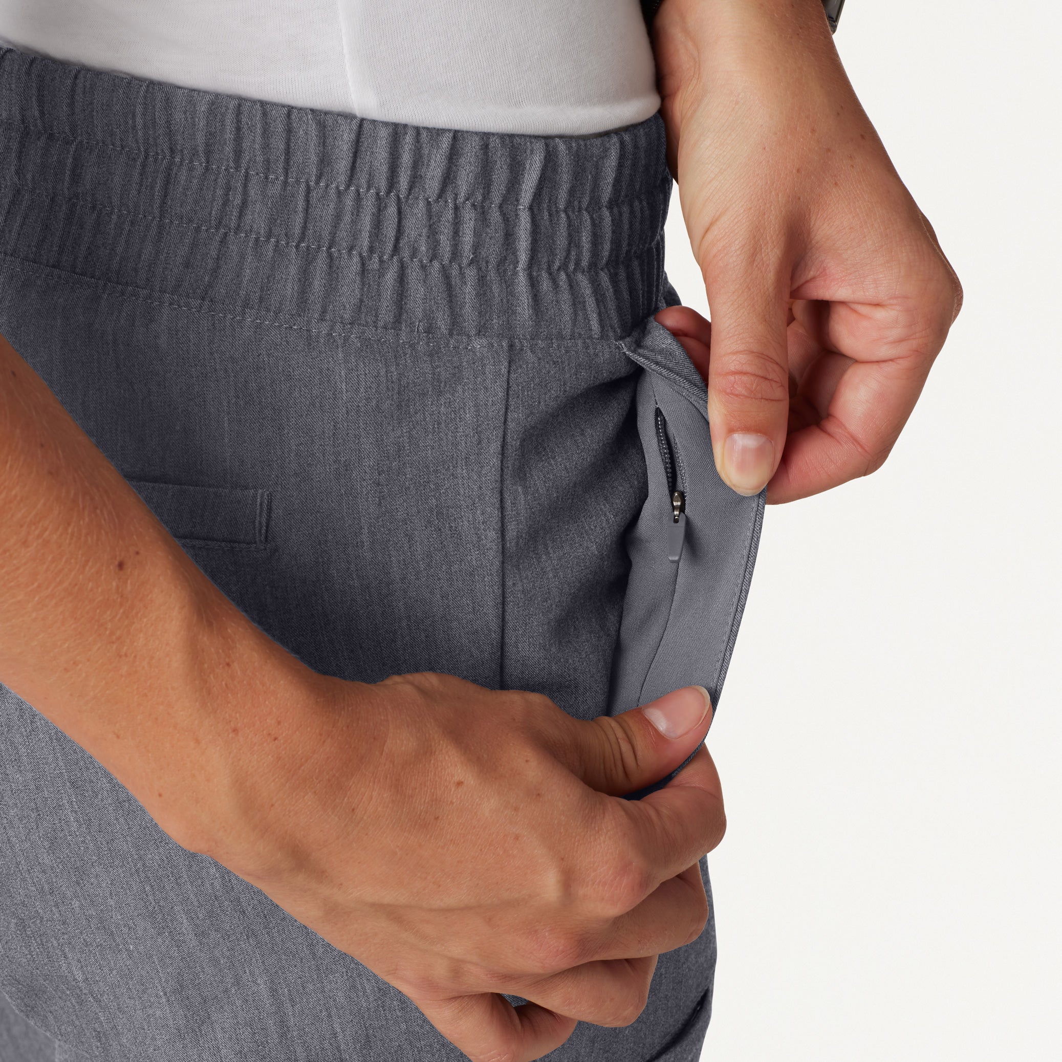 Jace Skinny 7-Pocket Scrub Jogger - Heather Gray - Image 7