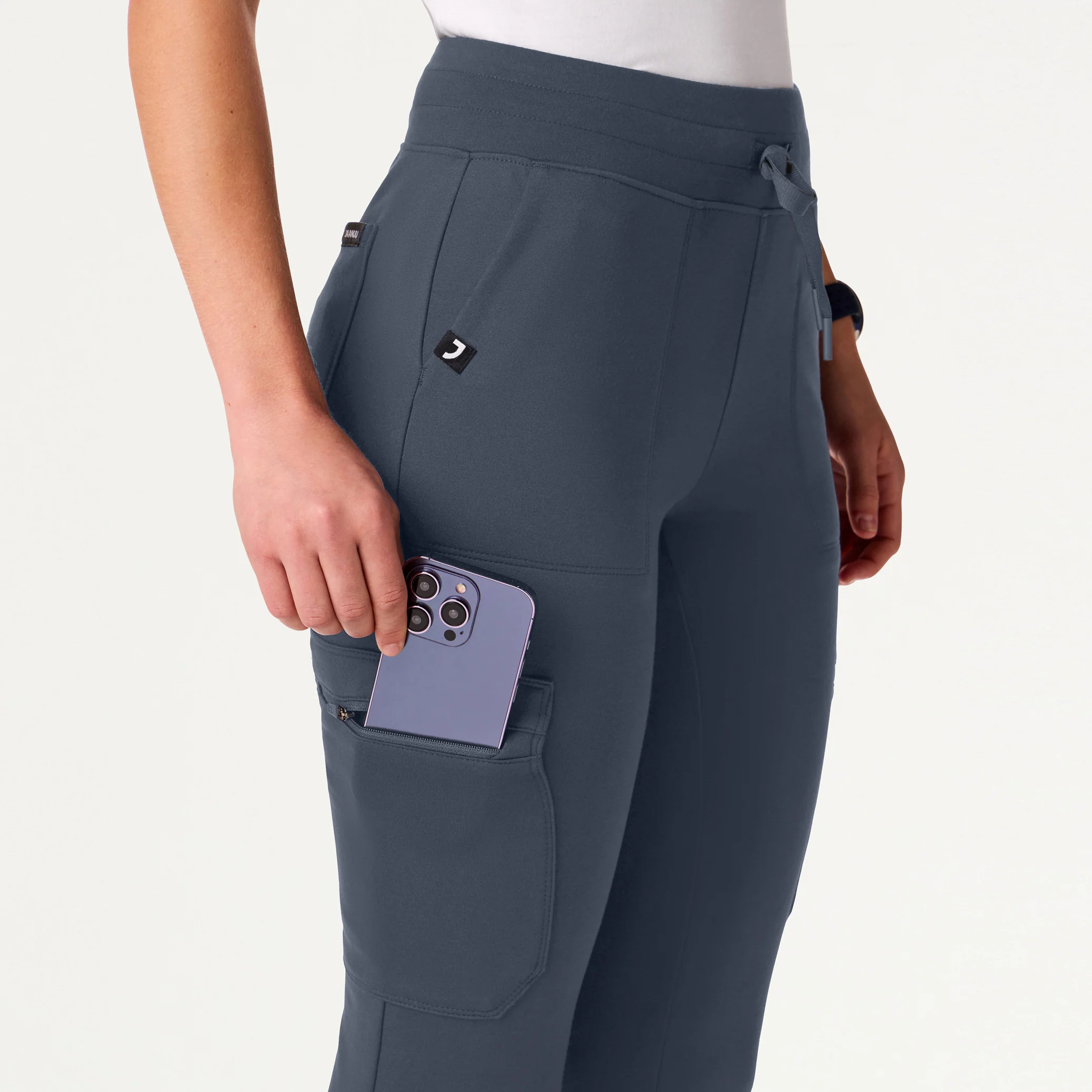 Kait 10-Pocket Skinny UltraSOFT™ Scrub Jogger - Carbon Gray - Image 7