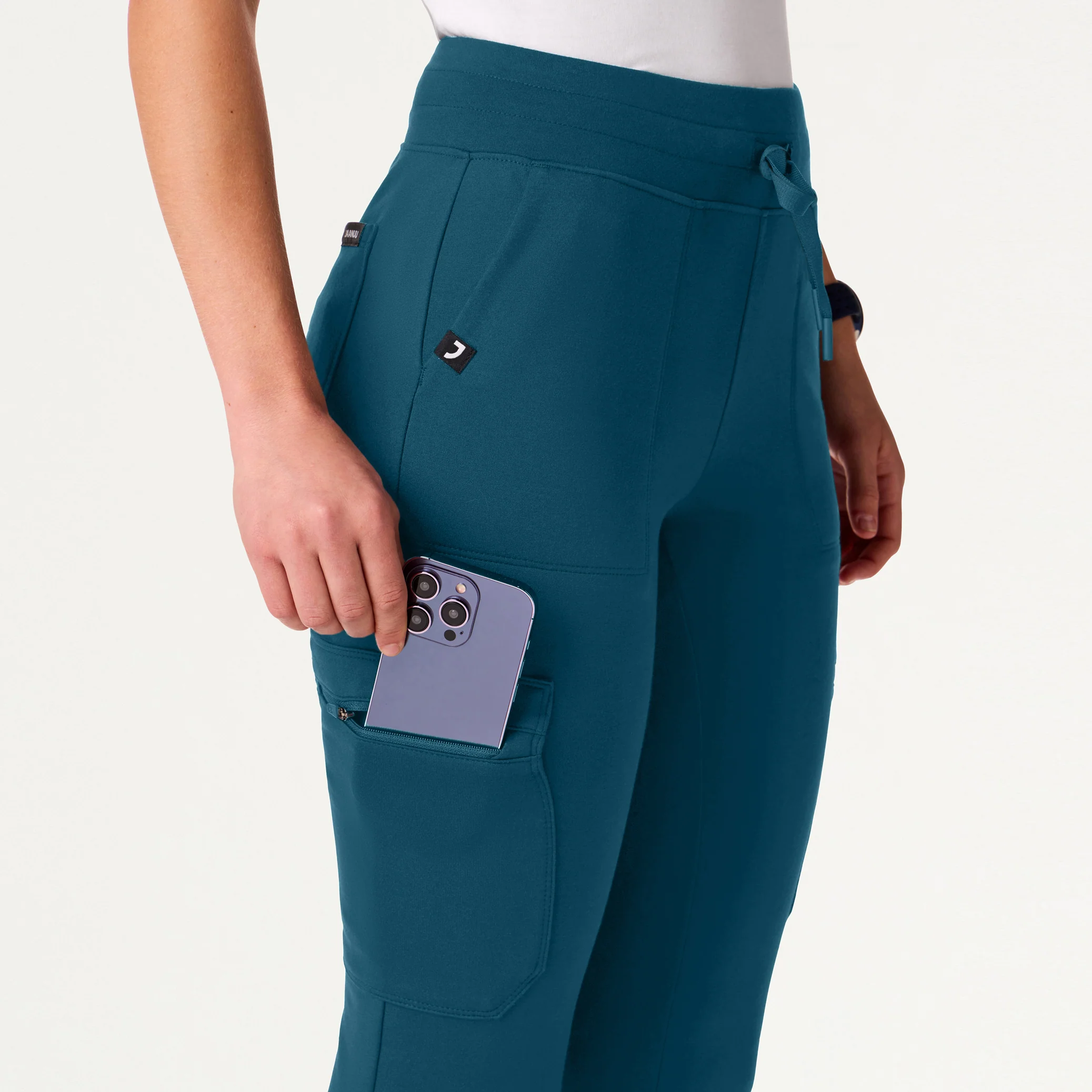 Kait 10-Pocket Skinny UltraSOFT™ Scrub Jogger - Caribbean Blue - Image 6