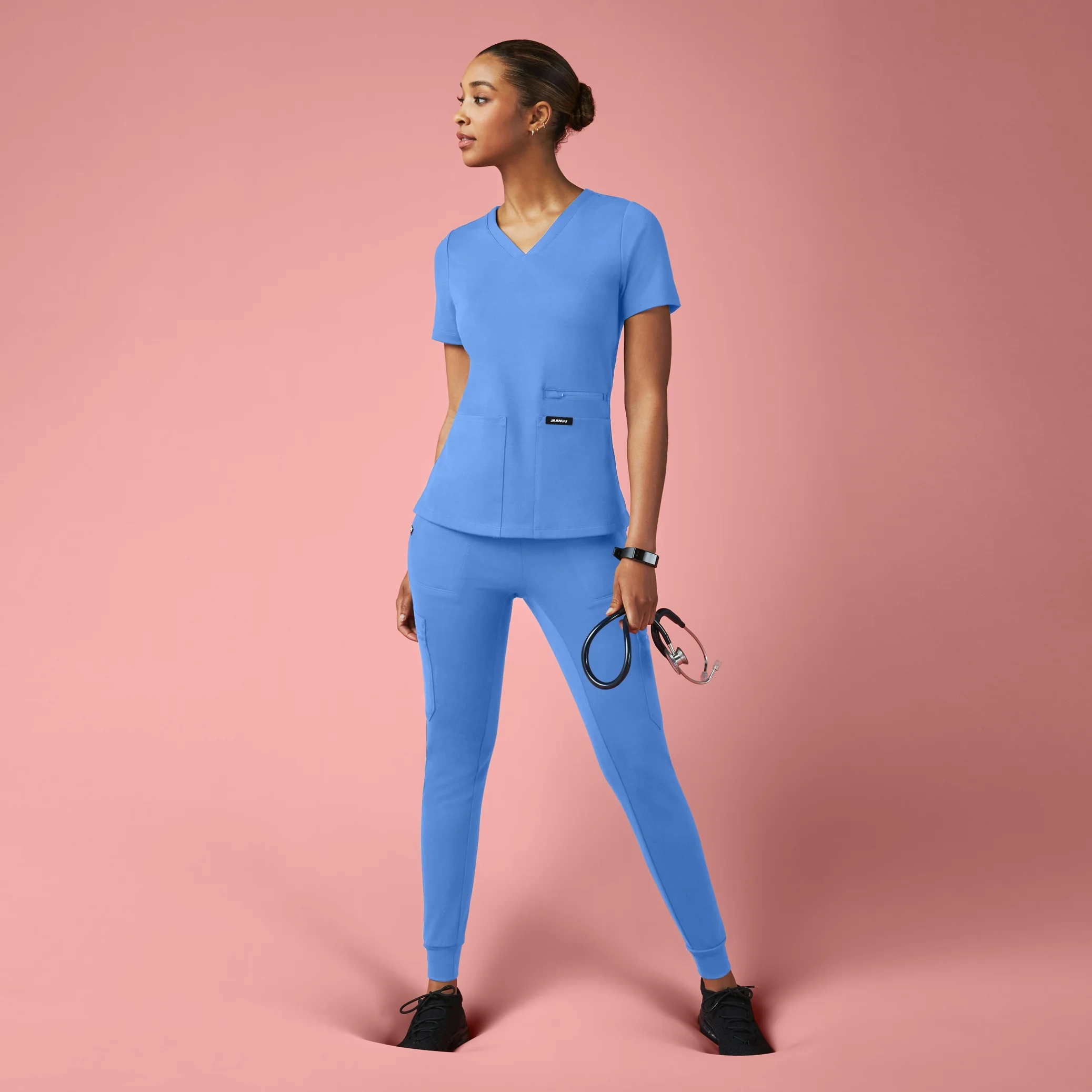 Kait 10-Pocket Skinny UltraSOFT™ Scrub Jogger - Ceil Blue - Image 2