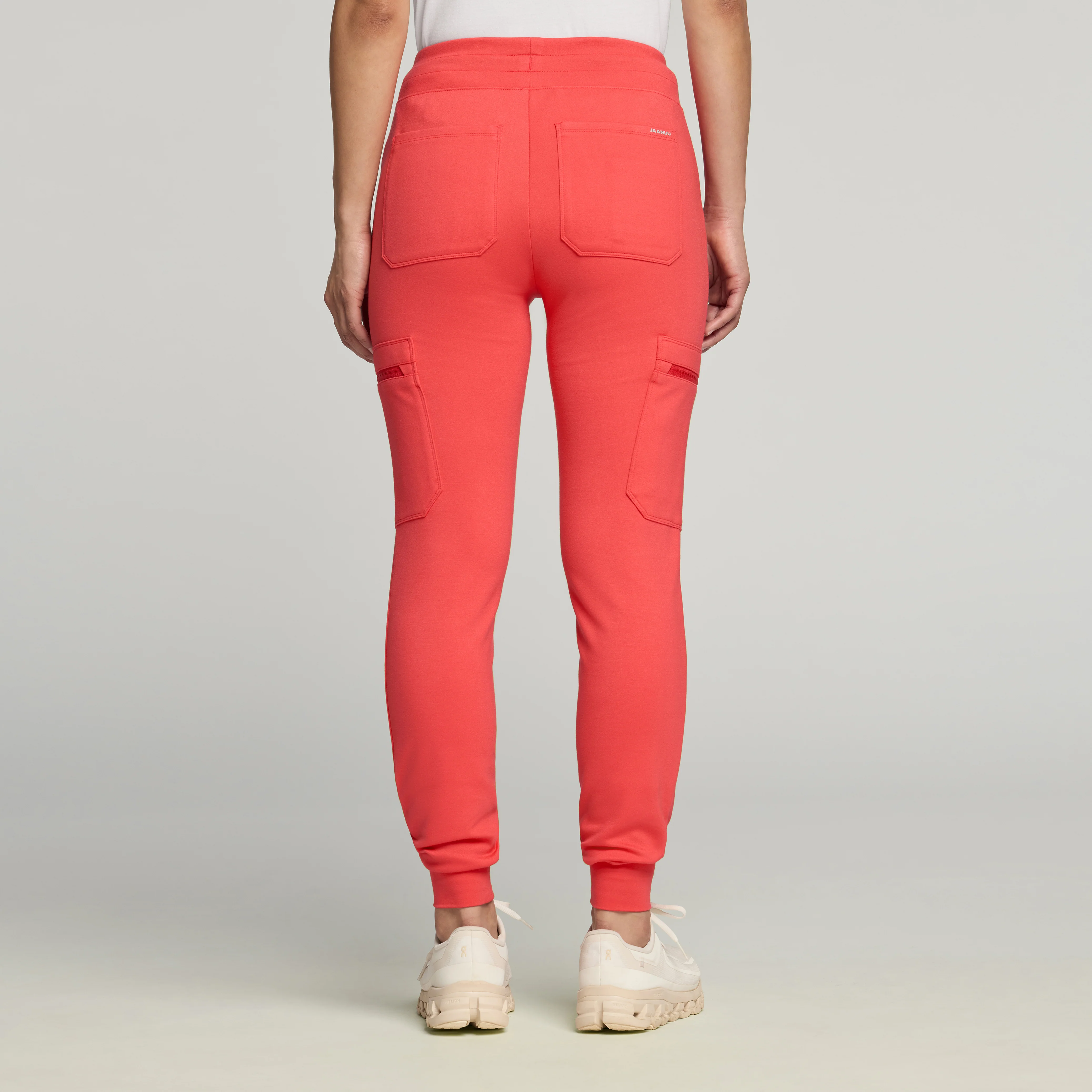 Kait 10-Pocket Skinny UltraSOFT™ Scrub Jogger - Coral - Image 3