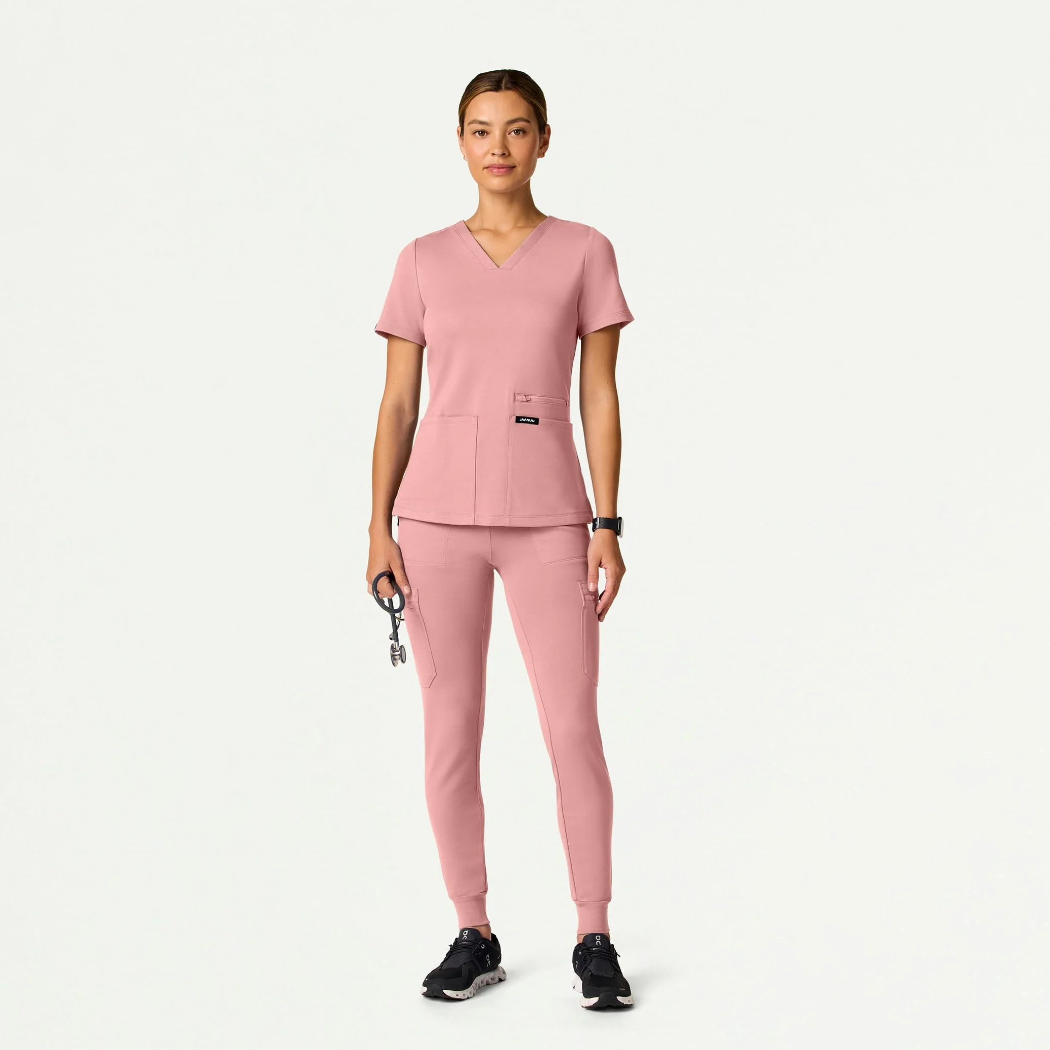Kait 10-Pocket Skinny UltraSOFT™ Scrub Jogger - Mauve - Image 2