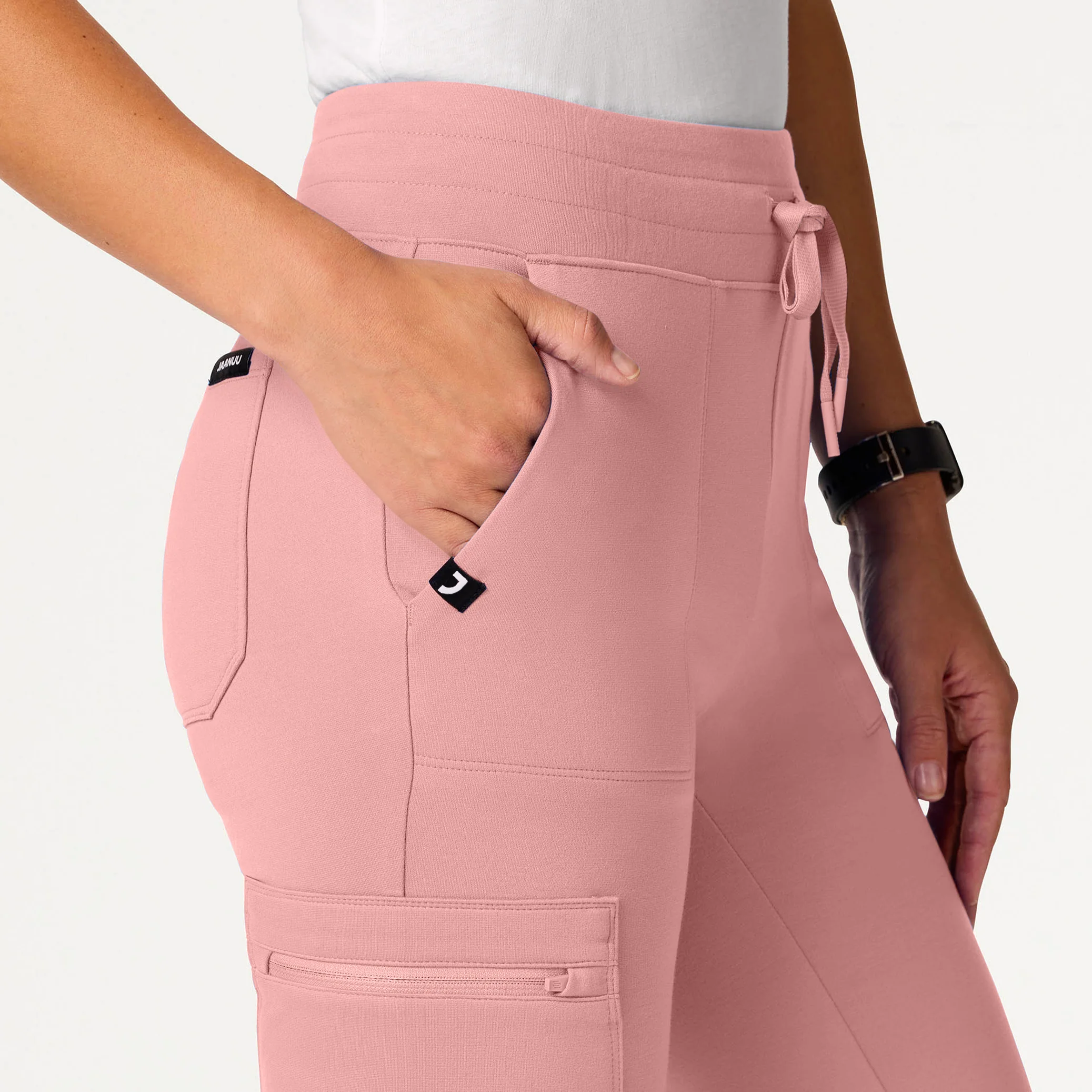 Kait 10-Pocket Skinny UltraSOFT™ Scrub Jogger - Mauve - Image 5