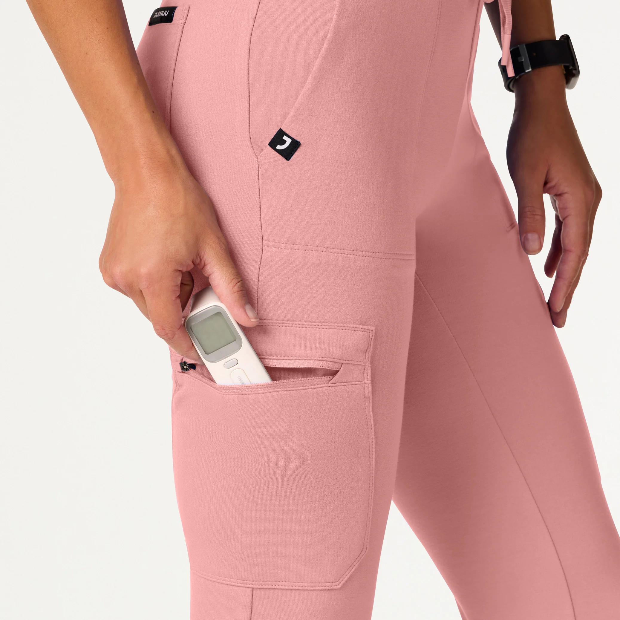 Kait 10-Pocket Skinny UltraSOFT™ Scrub Jogger - Mauve - Image 6