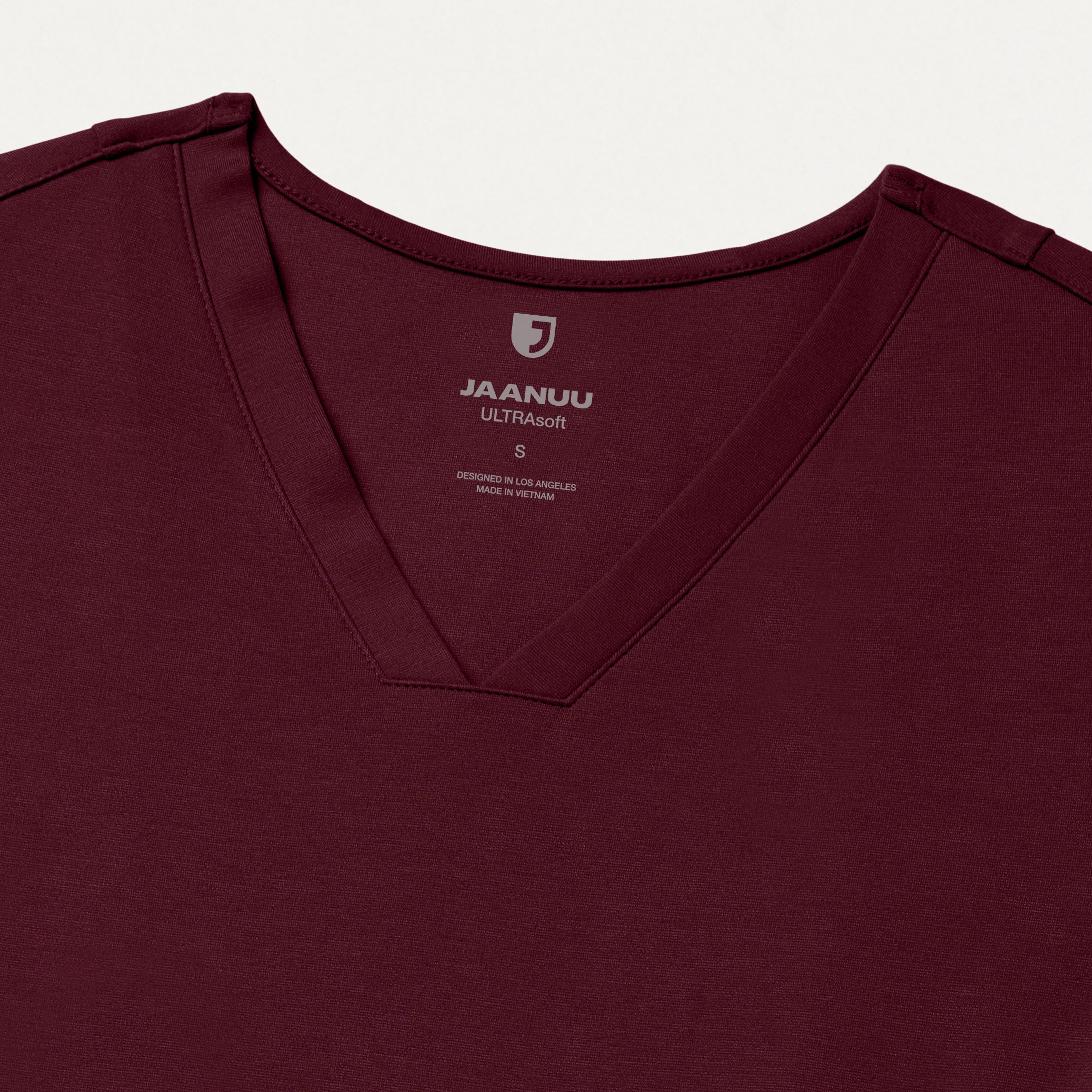 Kass Slim 4-Pocket UltraSOFT™ Scrub Top - Burgundy - Image 7