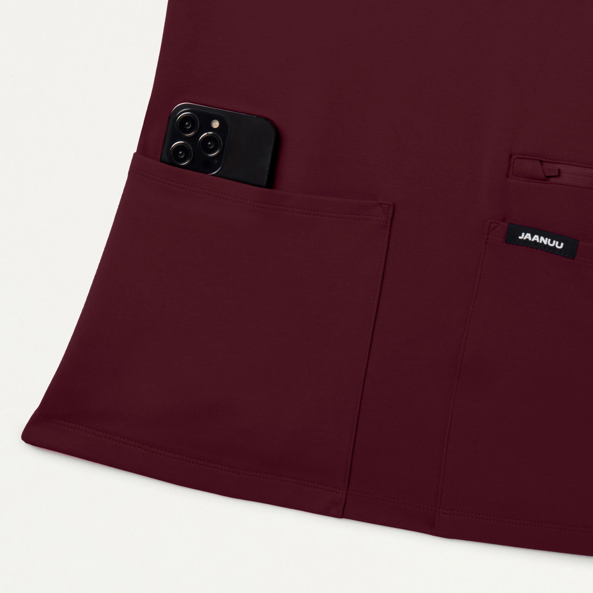 Kass Slim 4-Pocket UltraSOFT™ Scrub Top - Burgundy - Image 8