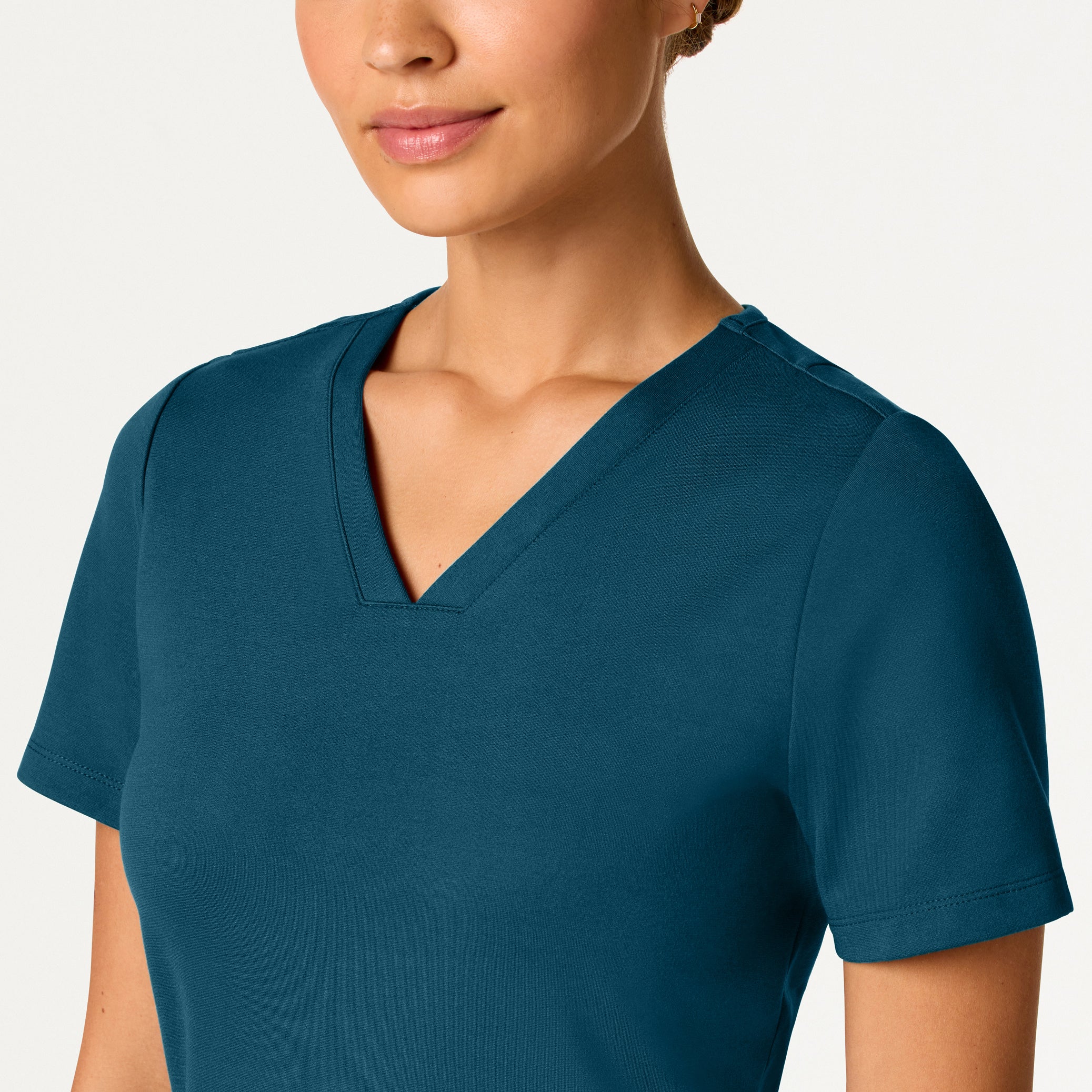 Kass Slim 4-Pocket UltraSOFT™ Scrub Top - Caribbean Blue - Image 4