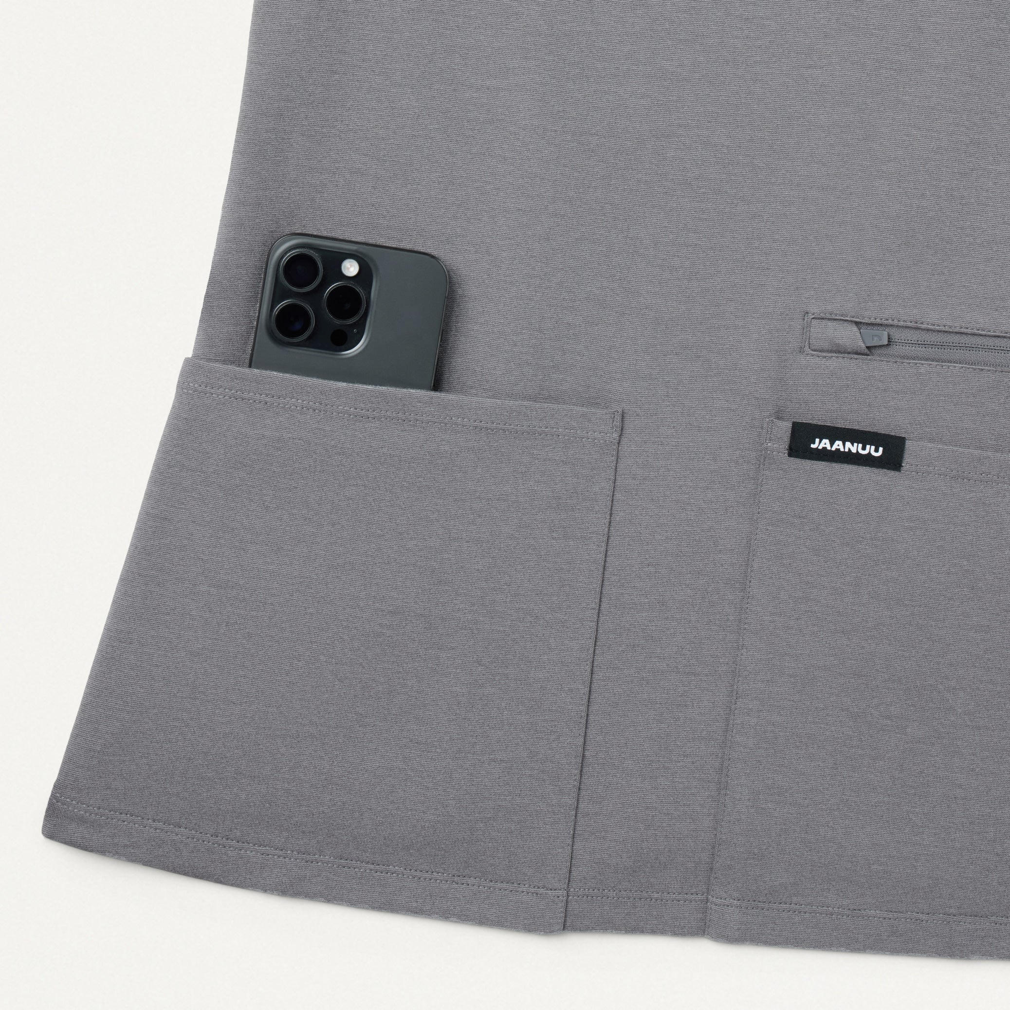 Kass Slim 4-Pocket UltraSOFT™ Scrub Top - Graphite - Image 5
