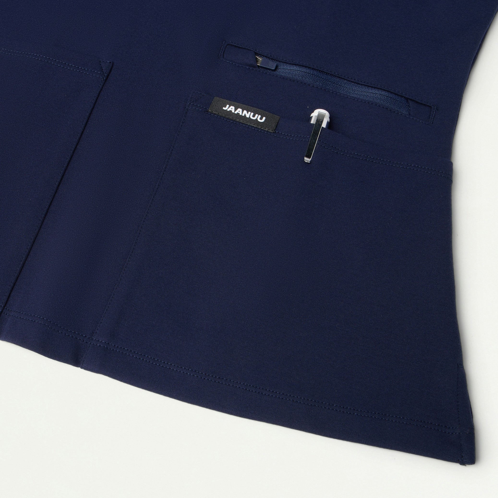 Kass Slim 4-Pocket UltraSOFT™ Scrub Top - Midnight Navy - Image 7