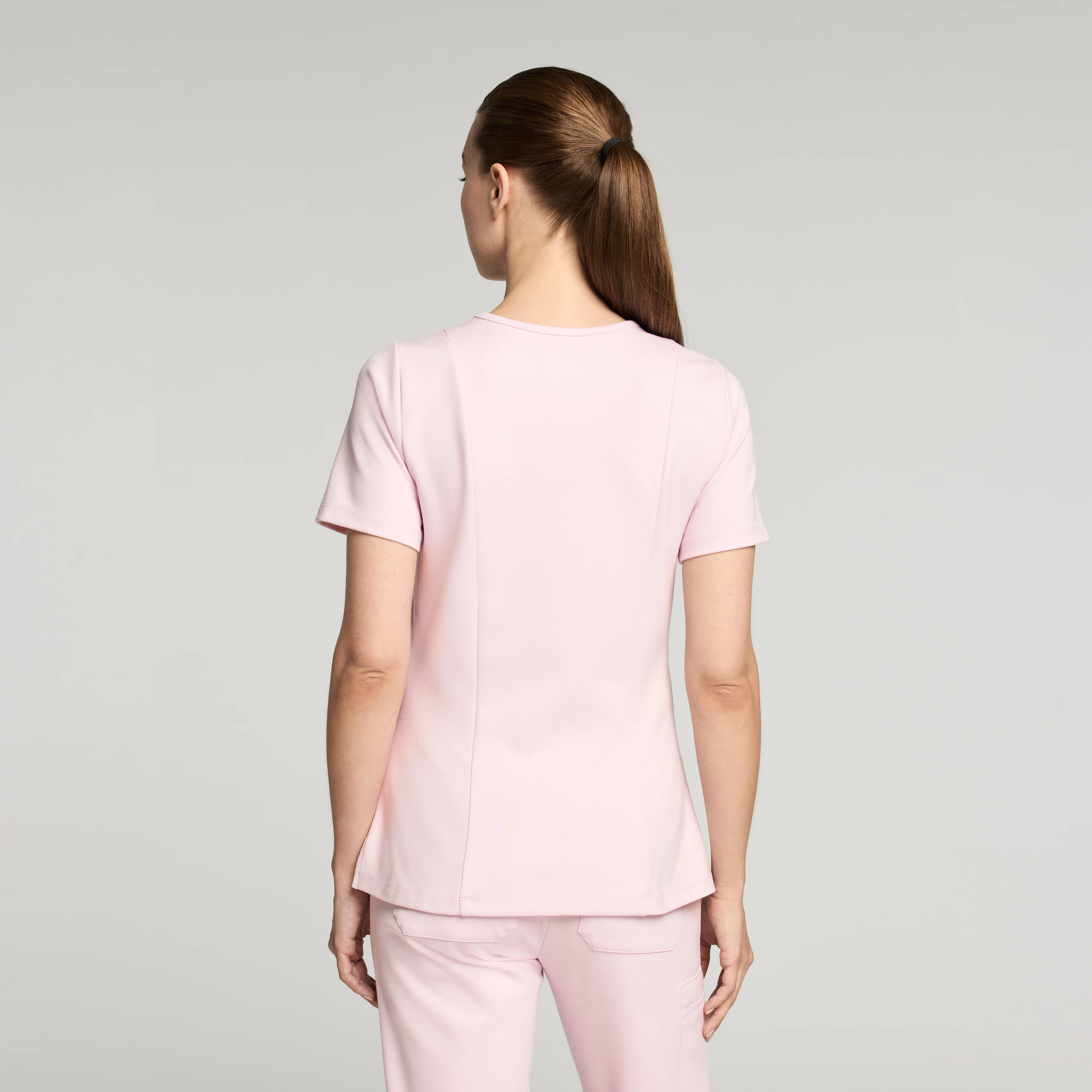 Kass Slim 4-Pocket UltraSOFT™ Scrub Top - Rose Quartz - Image 3