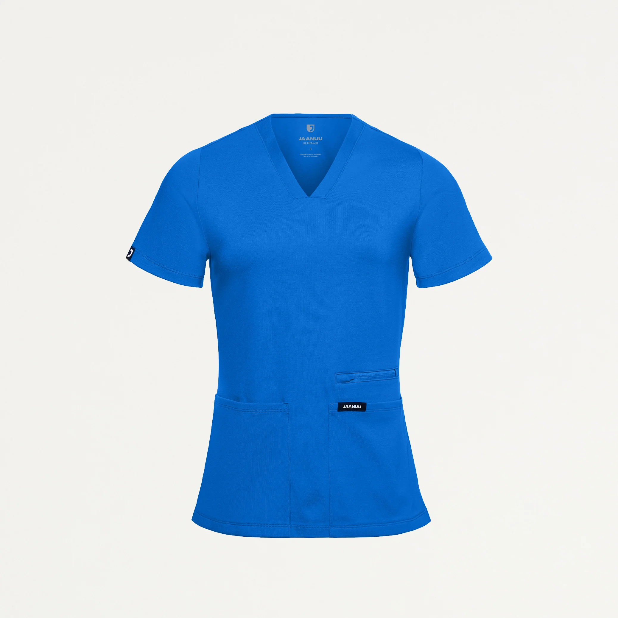 Kass Slim 4-Pocket UltraSOFT™ Scrub Top - Royal Blue - Image 2