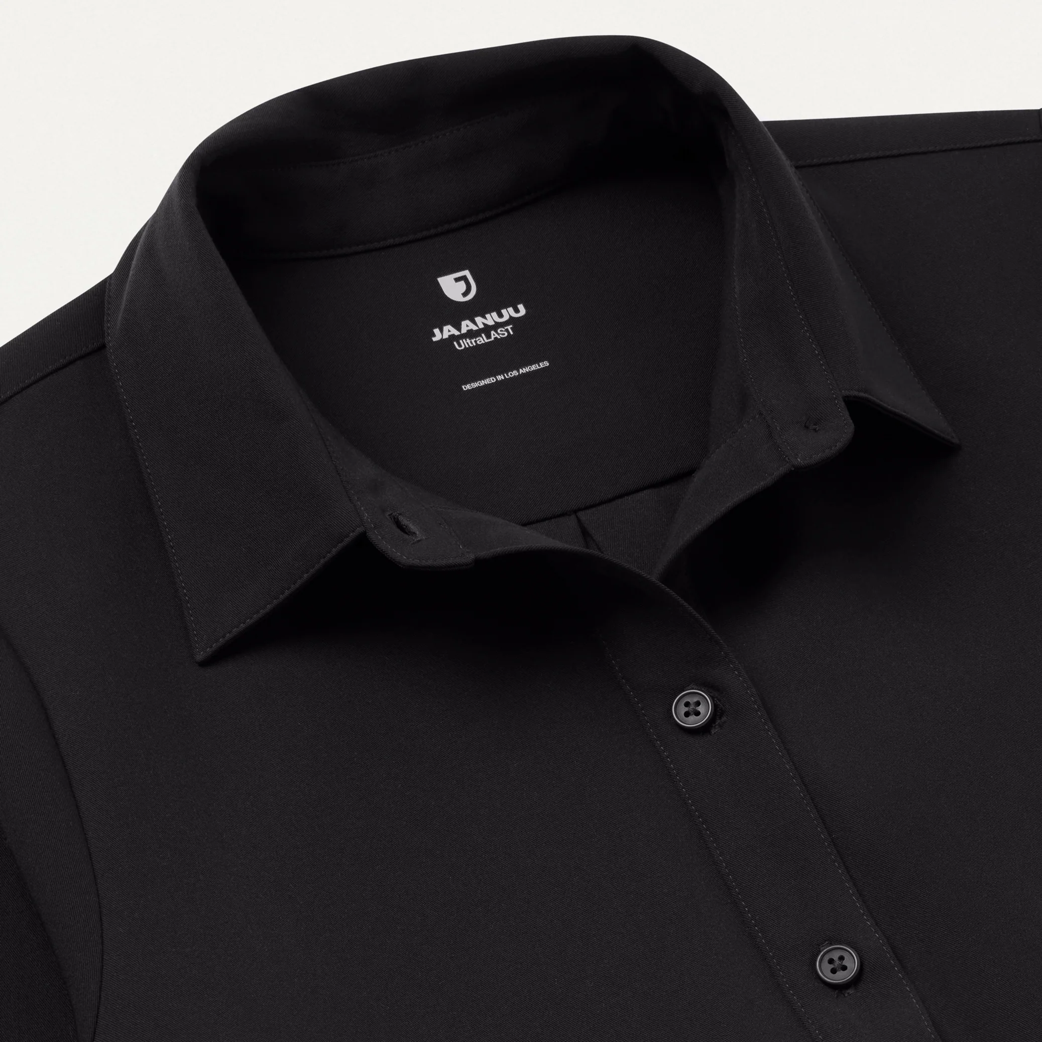Kenna Cropped Button-Up Scrub Shirt - Black - Image 5