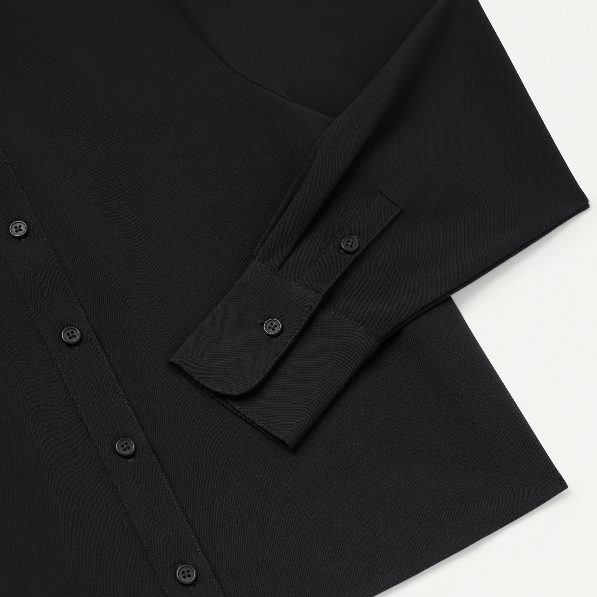 Kenna Cropped Button-Up Scrub Shirt - Black - Image 6
