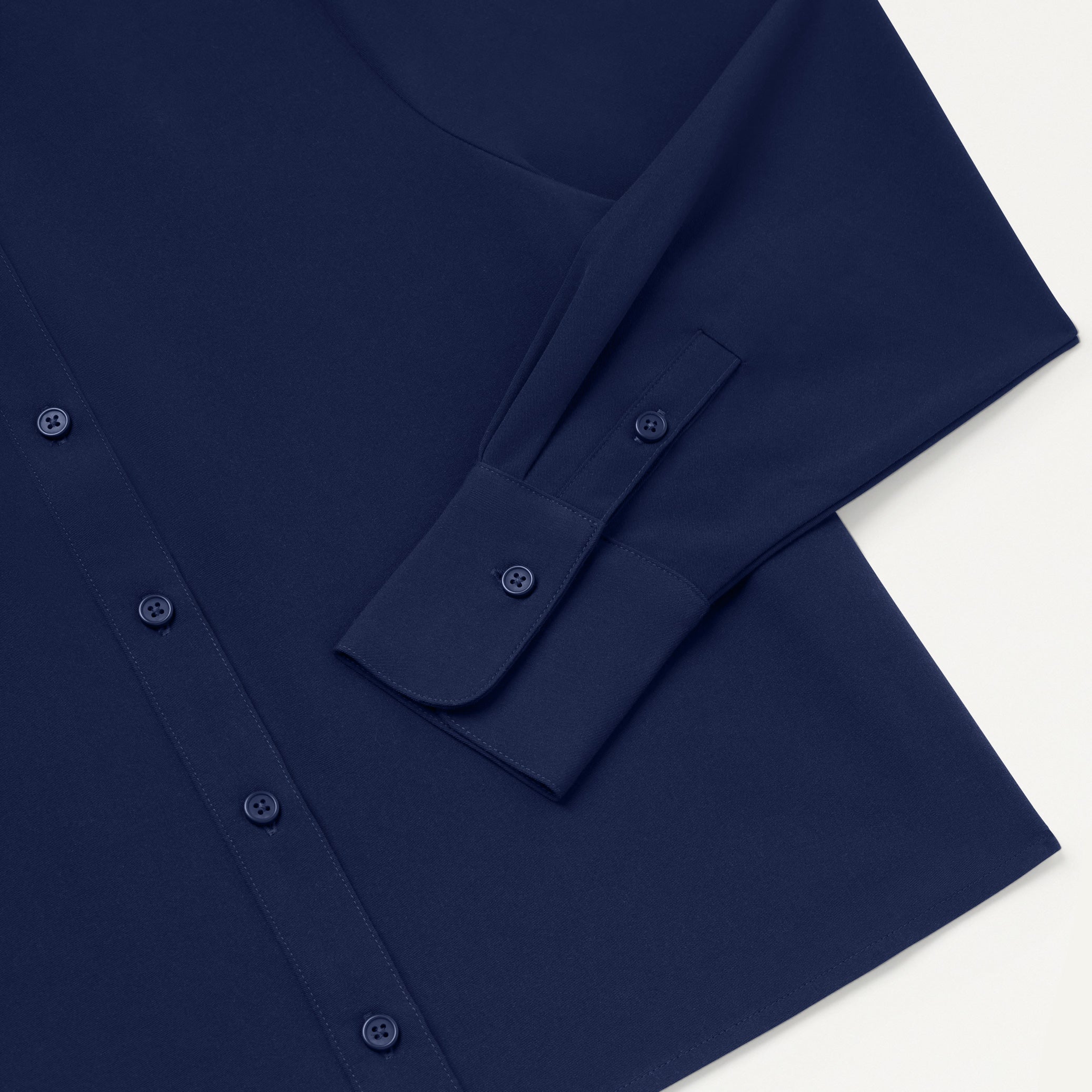 Kenna Cropped Button-Up Scrub Shirt - Midnight Navy - Image 6