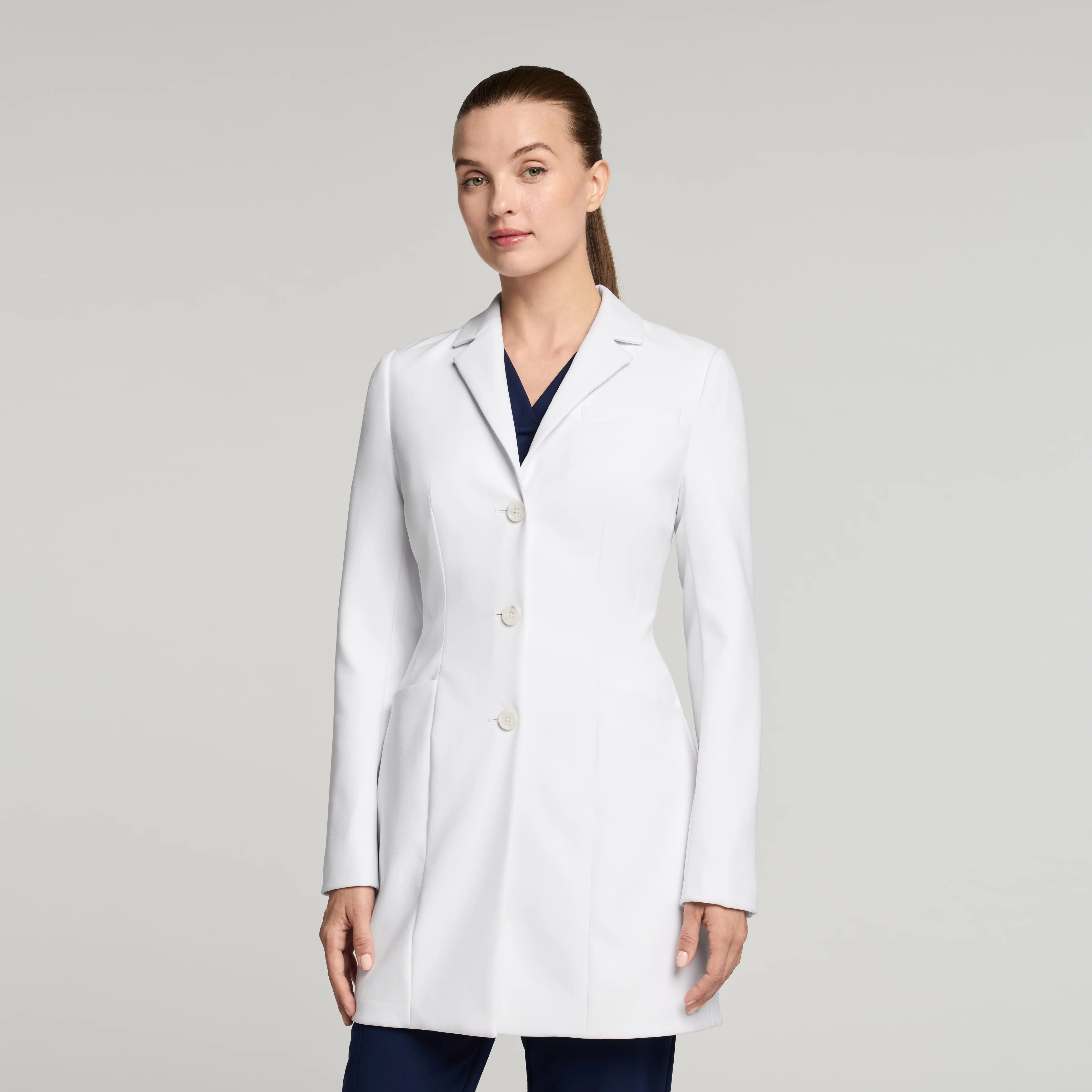Linea 34" White Coat - White - Image 4
