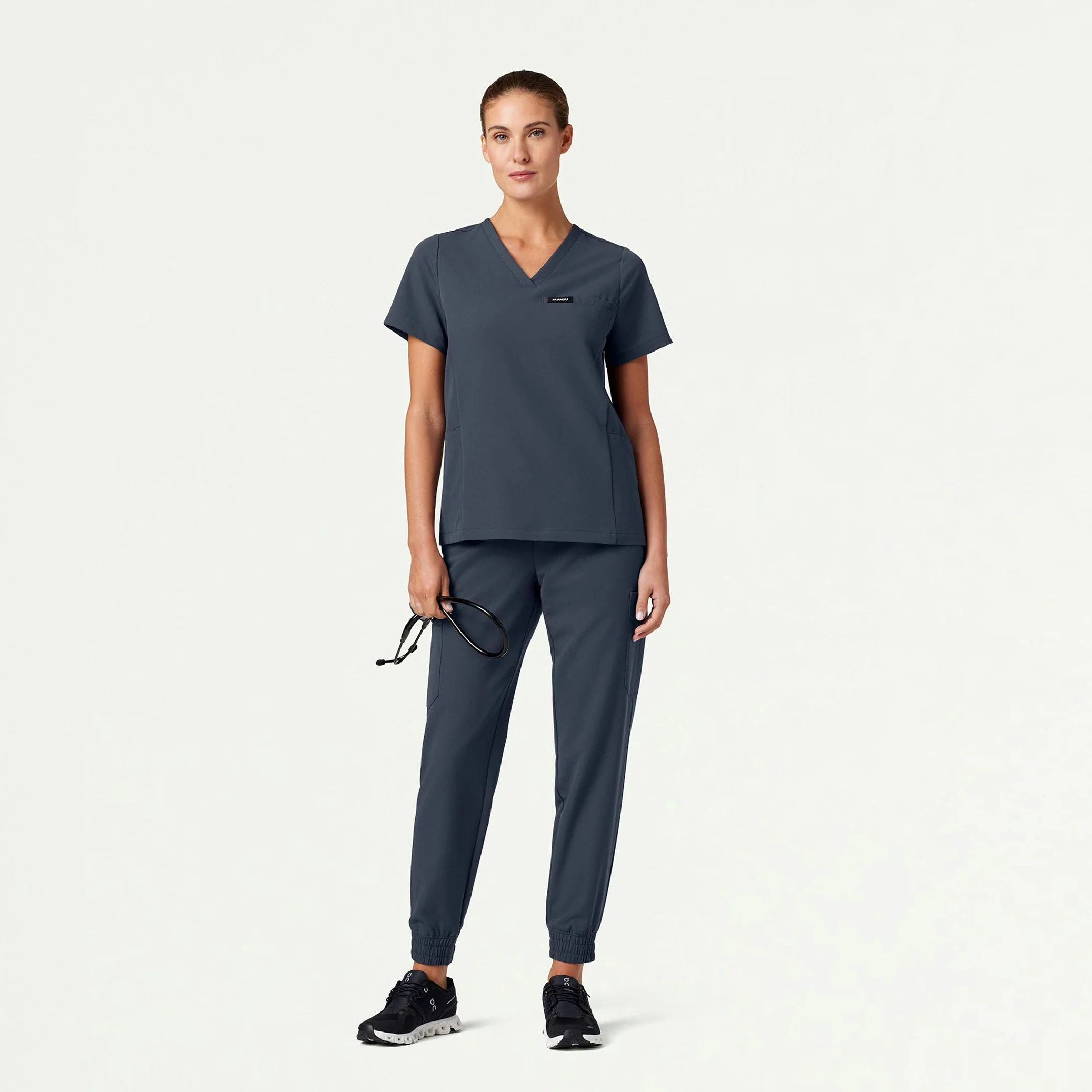 Magna 3-Pocket Scrub Top - Carbon Gray - Image 4