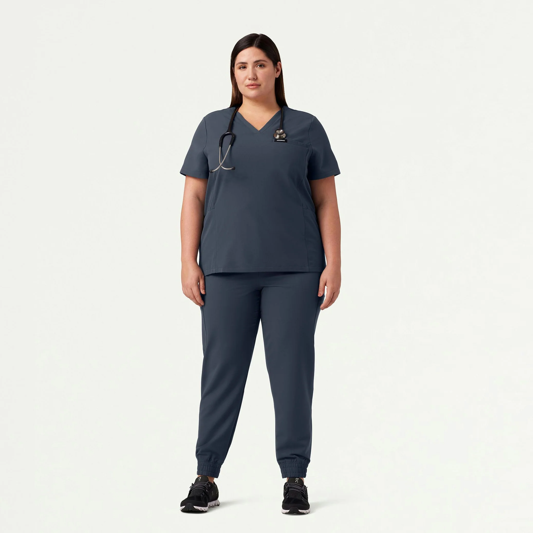 Magna 3-Pocket Scrub Top - Carbon Gray - Image 7