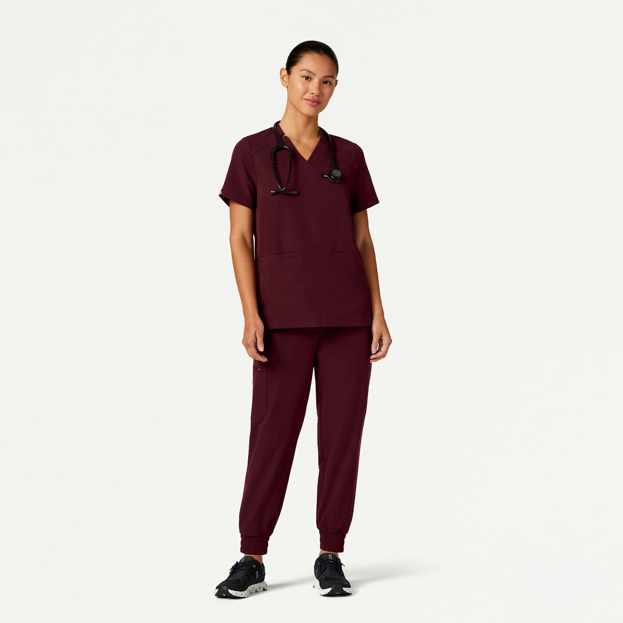 Neo Everyday Cargo Scrub Jogger - Burgundy - Image 3