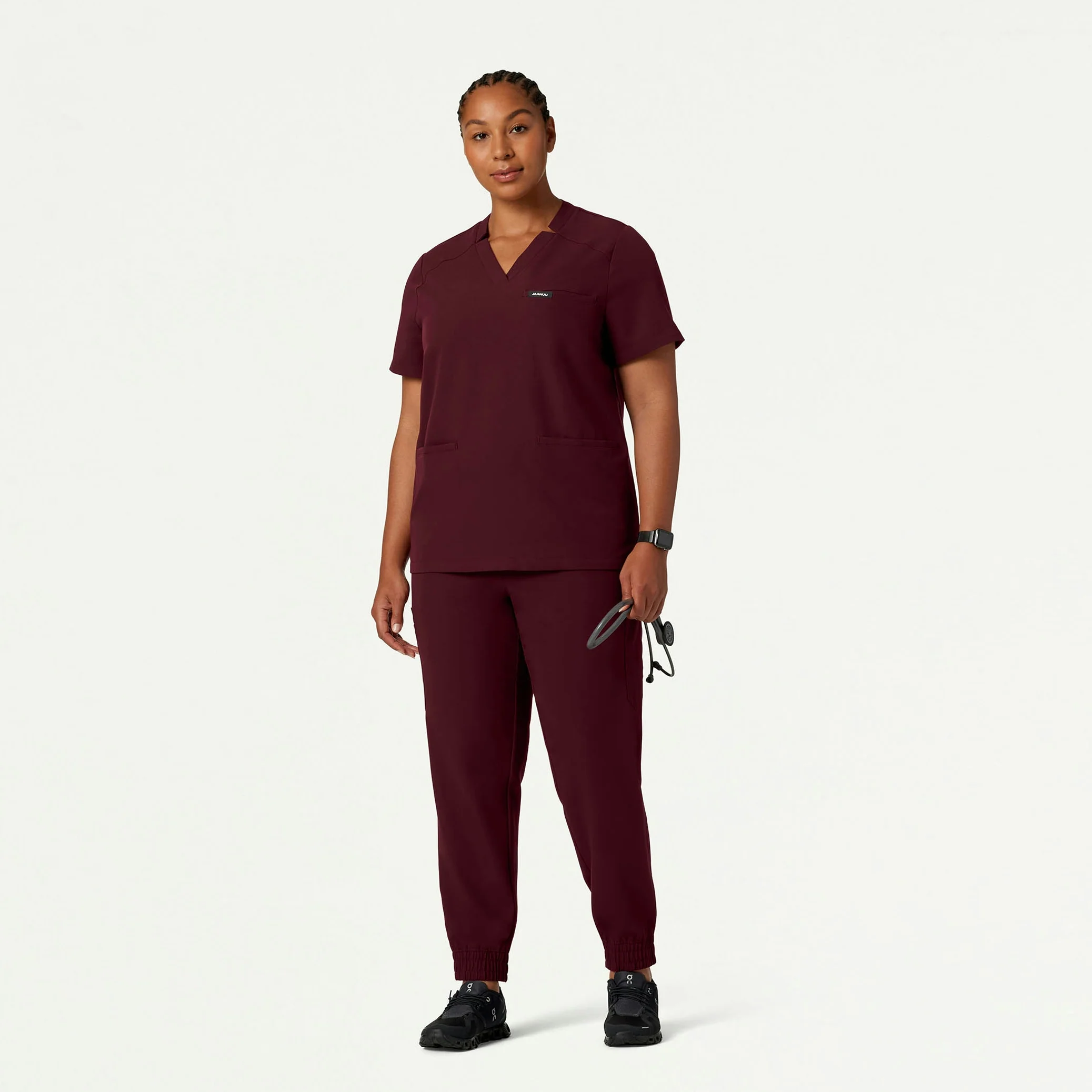 Neo Everyday Cargo Scrub Jogger - Burgundy - Image 6
