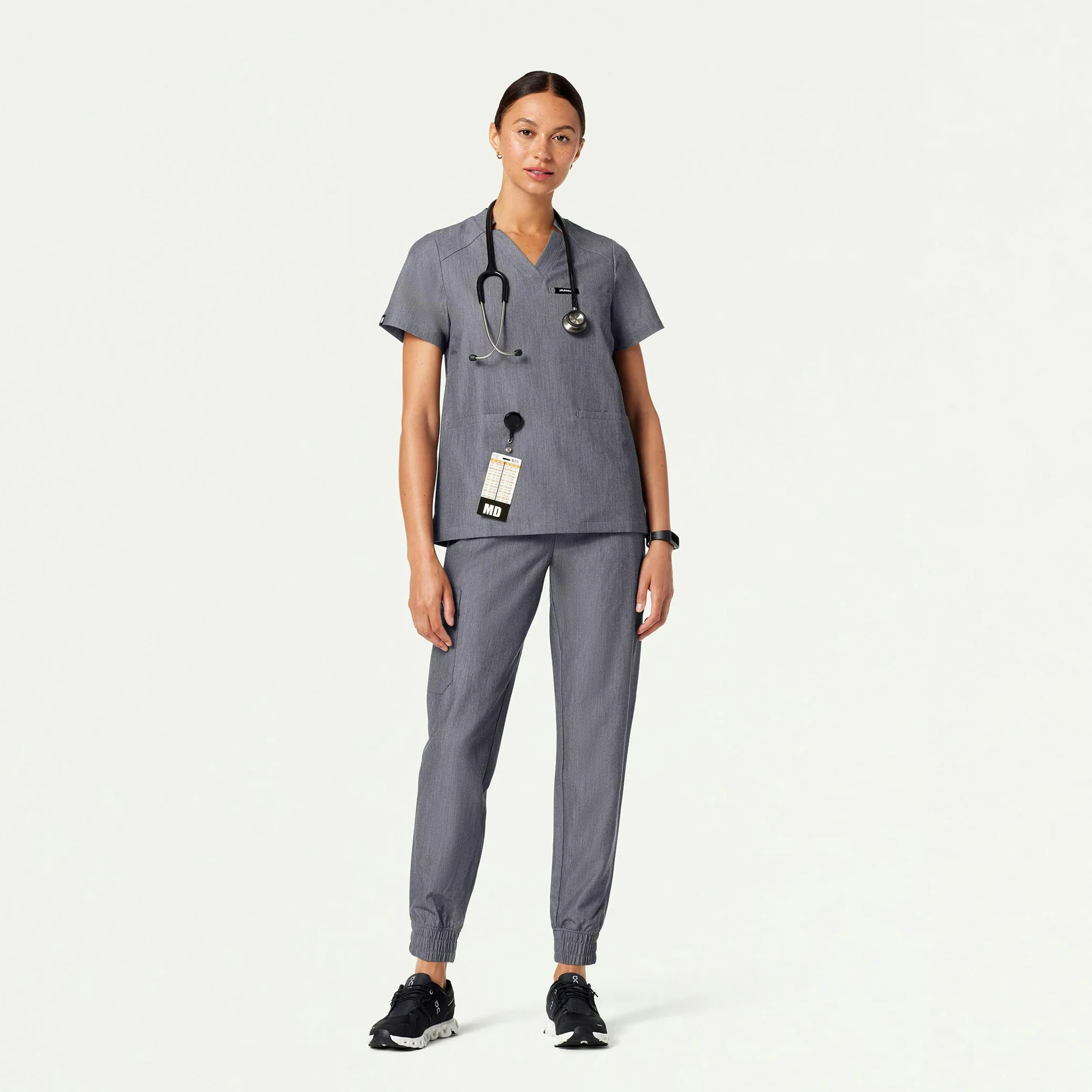 Neo Everyday Cargo Scrub Jogger - Heather Gray - Image 3