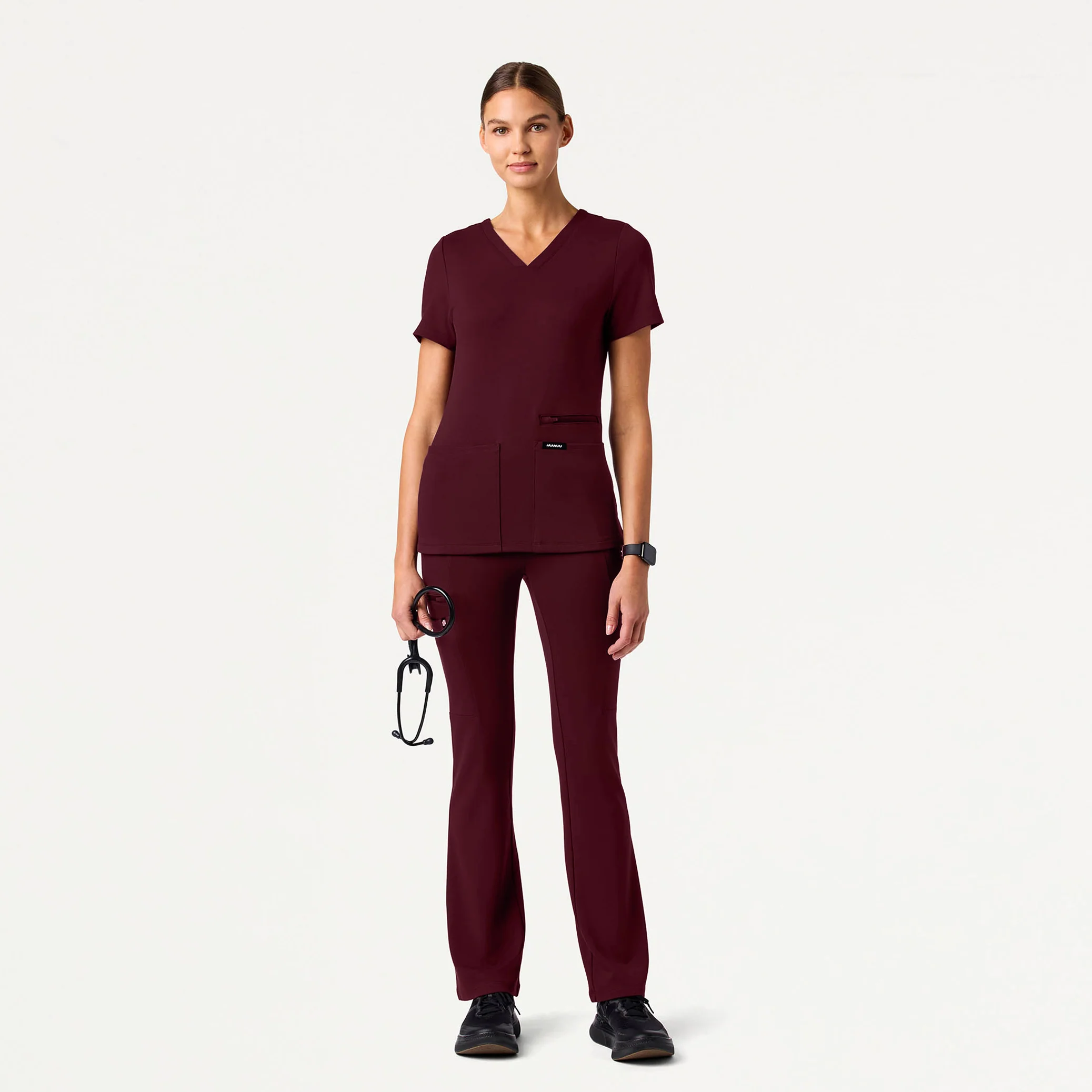 Perri UltraSOFT™ Yoga Scrub Pant - Burgundy - Image 3
