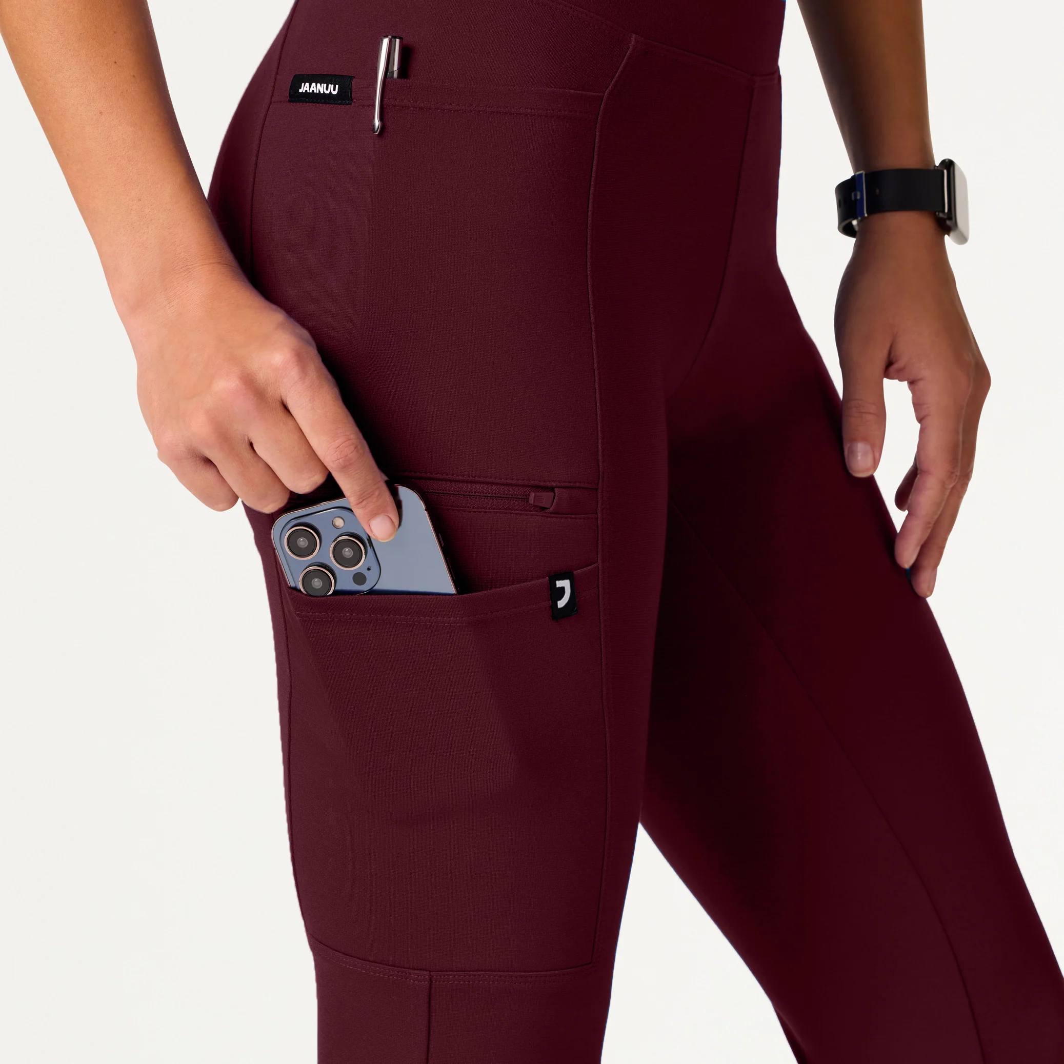 Perri UltraSOFT™ Yoga Scrub Pant - Burgundy - Image 7