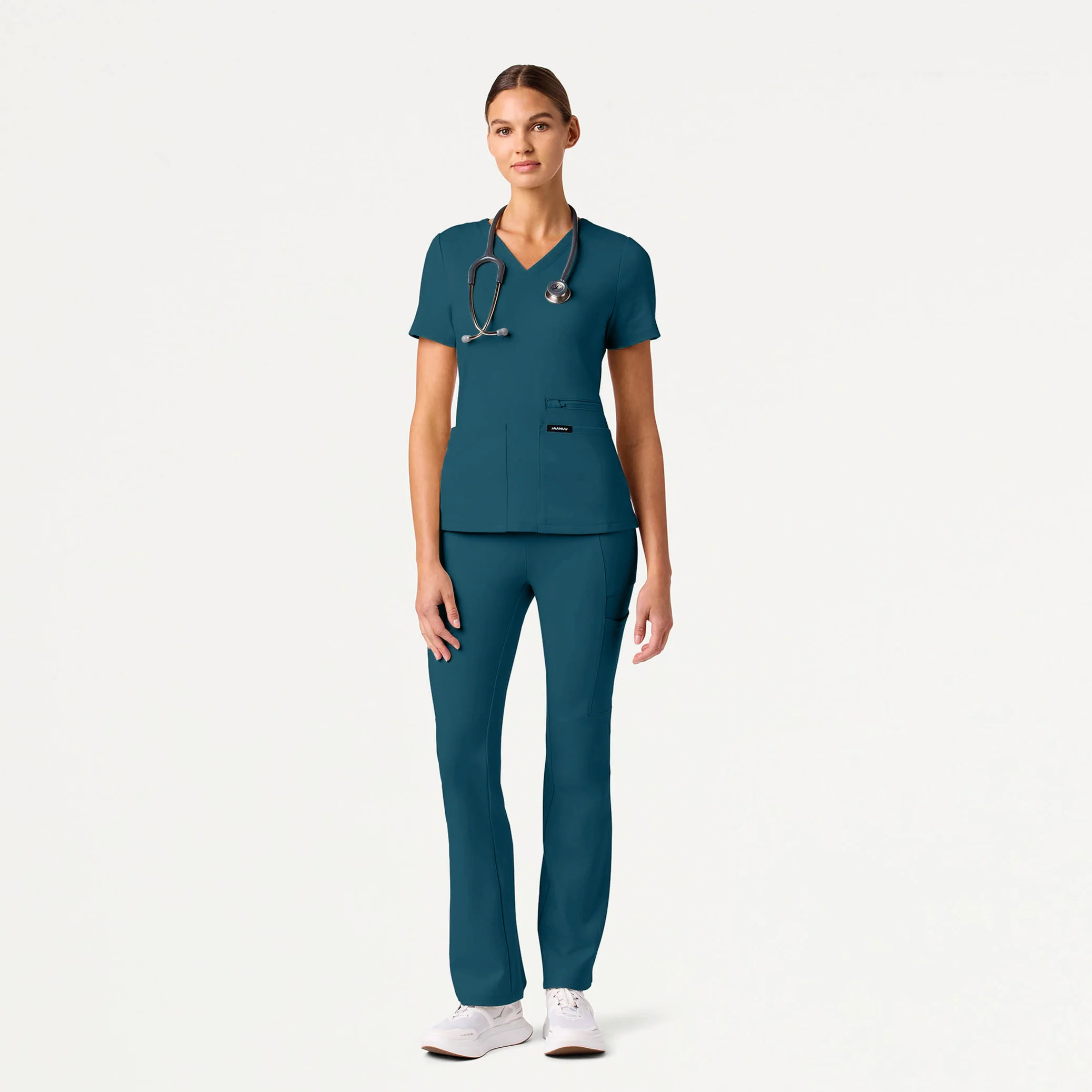 Perri UltraSOFT™ Yoga Scrub Pant - Caribbean Blue - Image 3