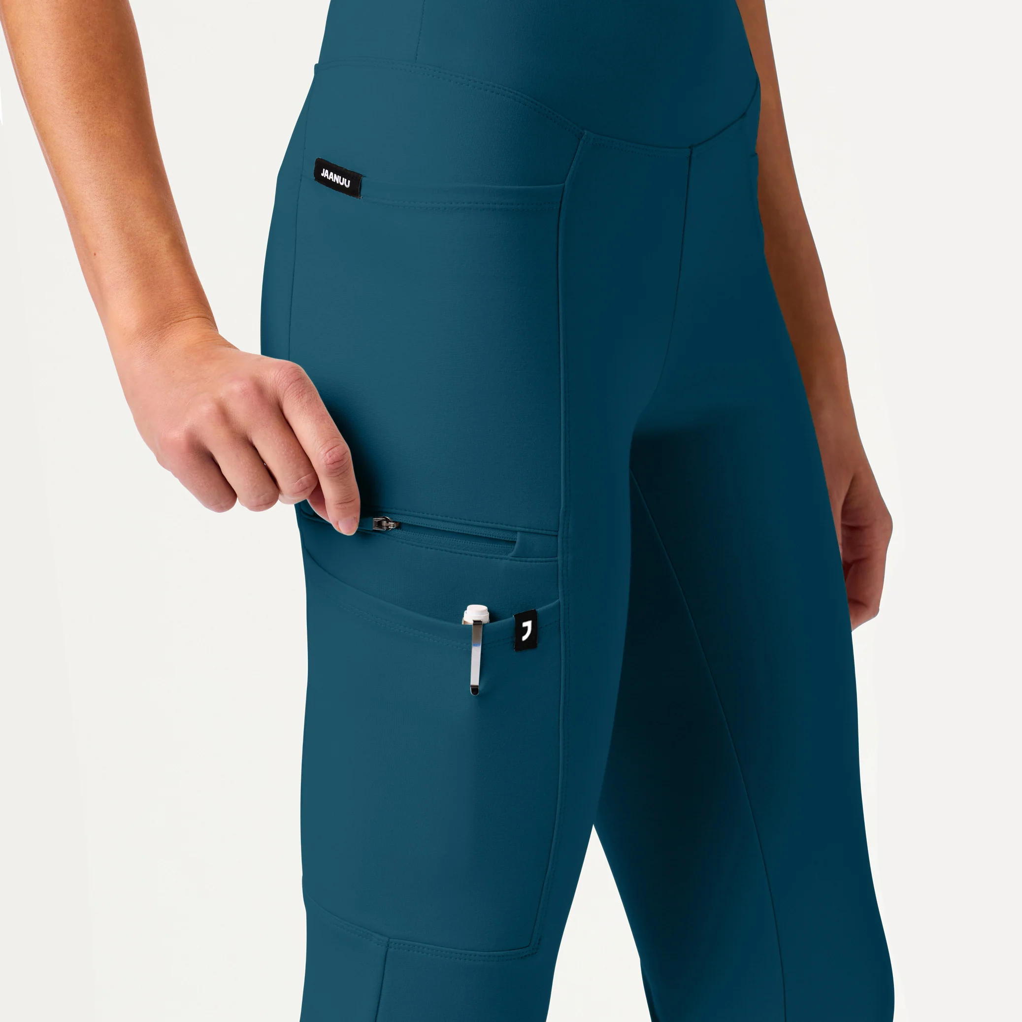Perri UltraSOFT™ Yoga Scrub Pant - Caribbean Blue - Image 7