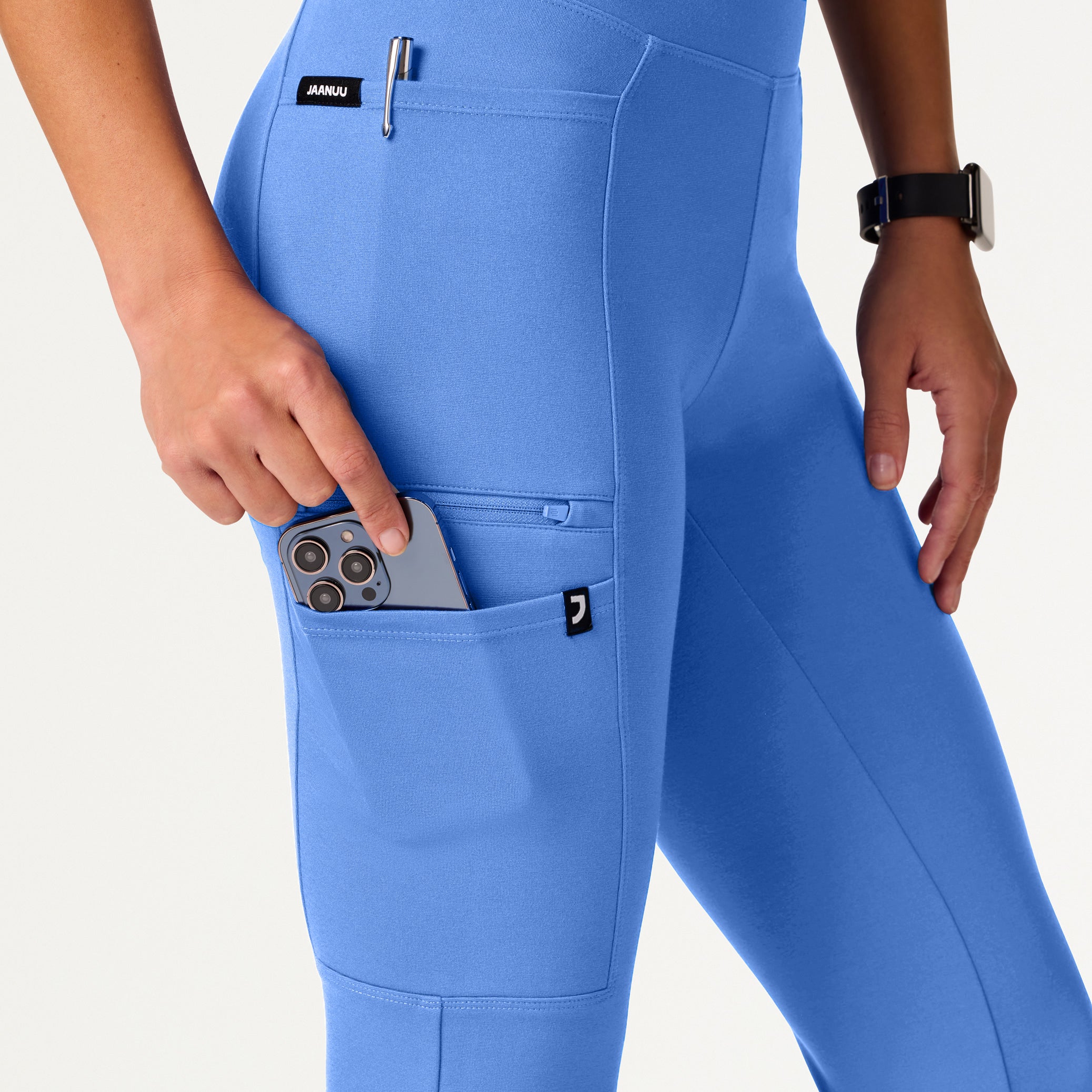 Perri UltraSOFT™ Yoga Scrub Pant - Ceil Blue - Image 7