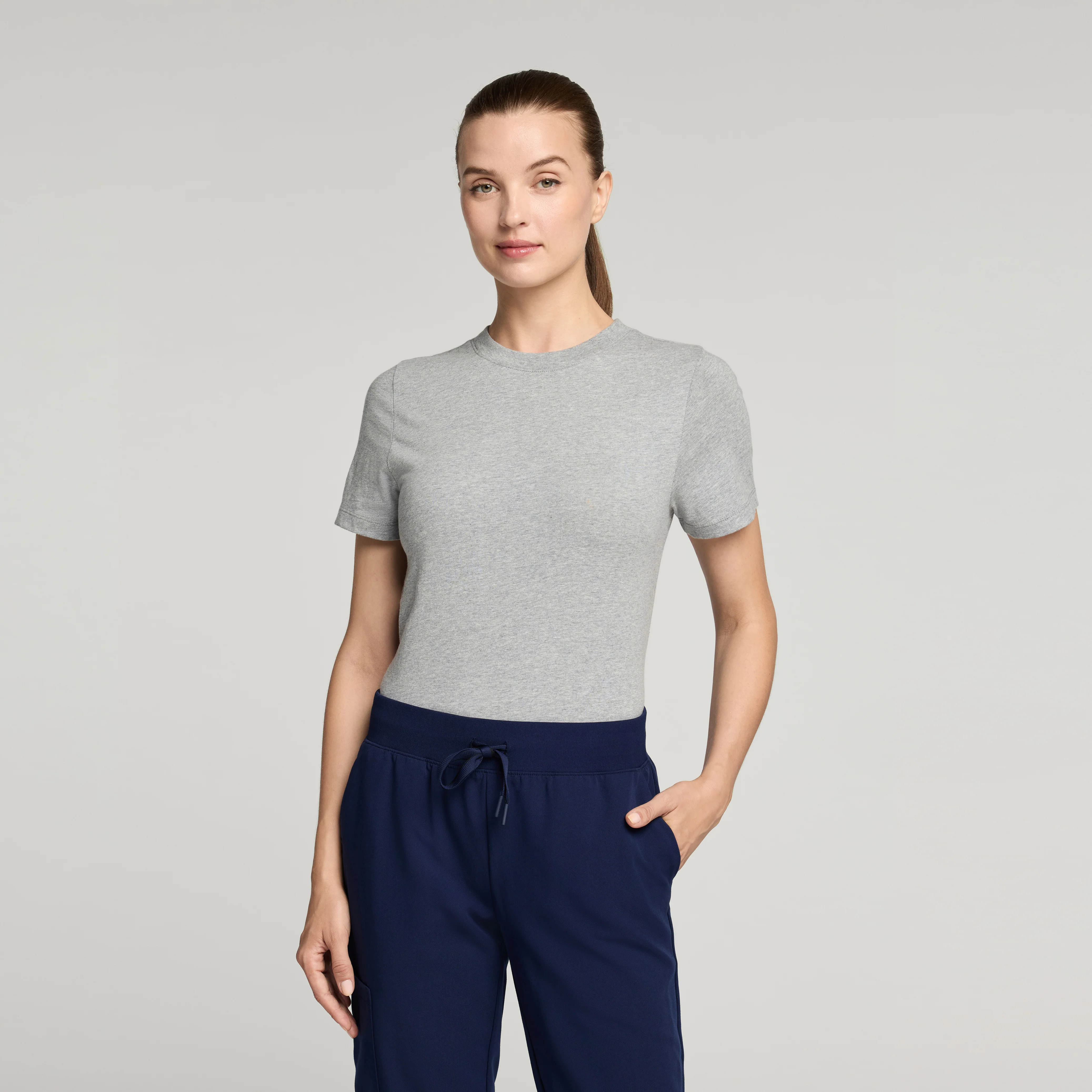 Regenˣ Short-Sleeve Cotton Underscrub - Heather Gray