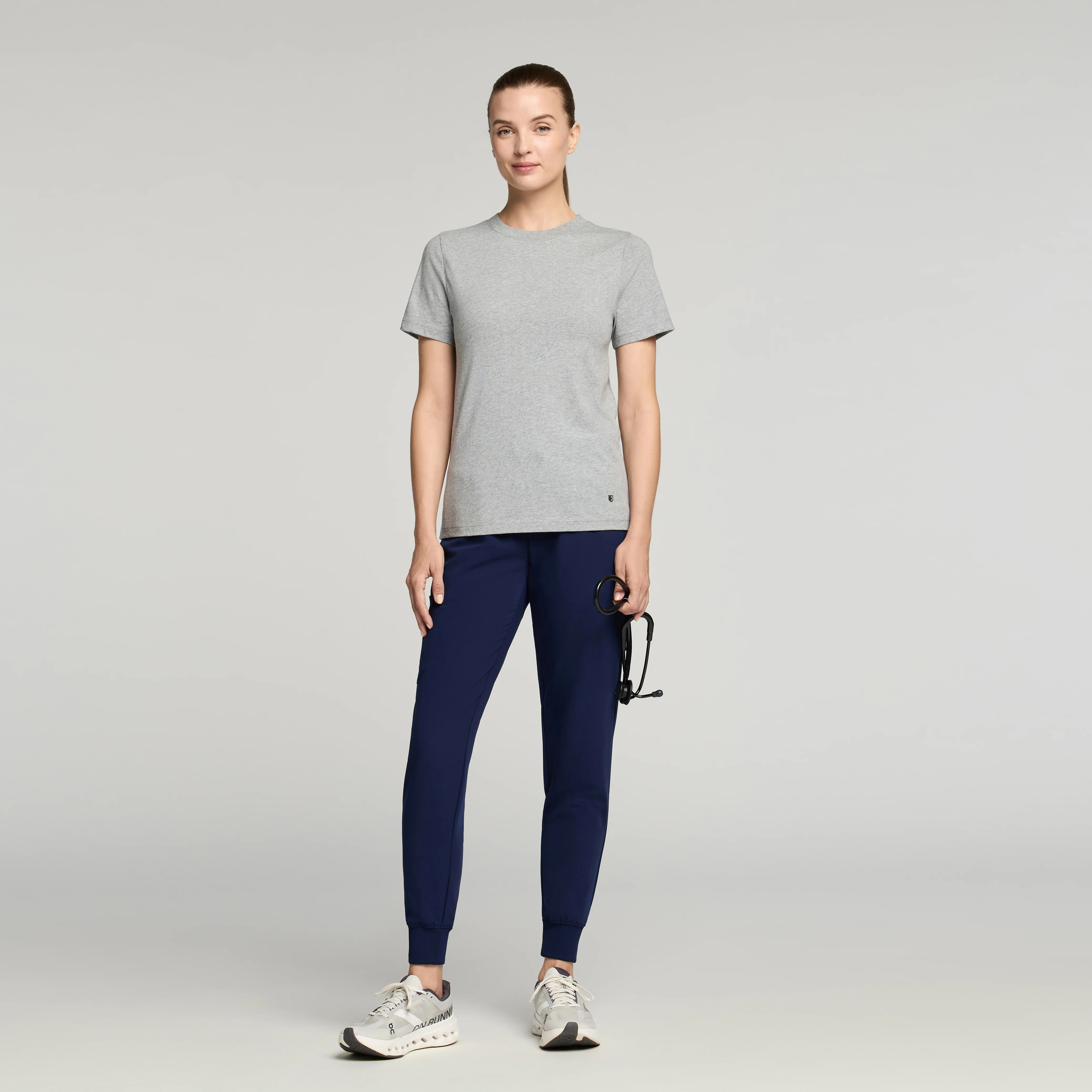 Regenˣ Short-Sleeve Cotton Underscrub - Heather Gray - Image 4