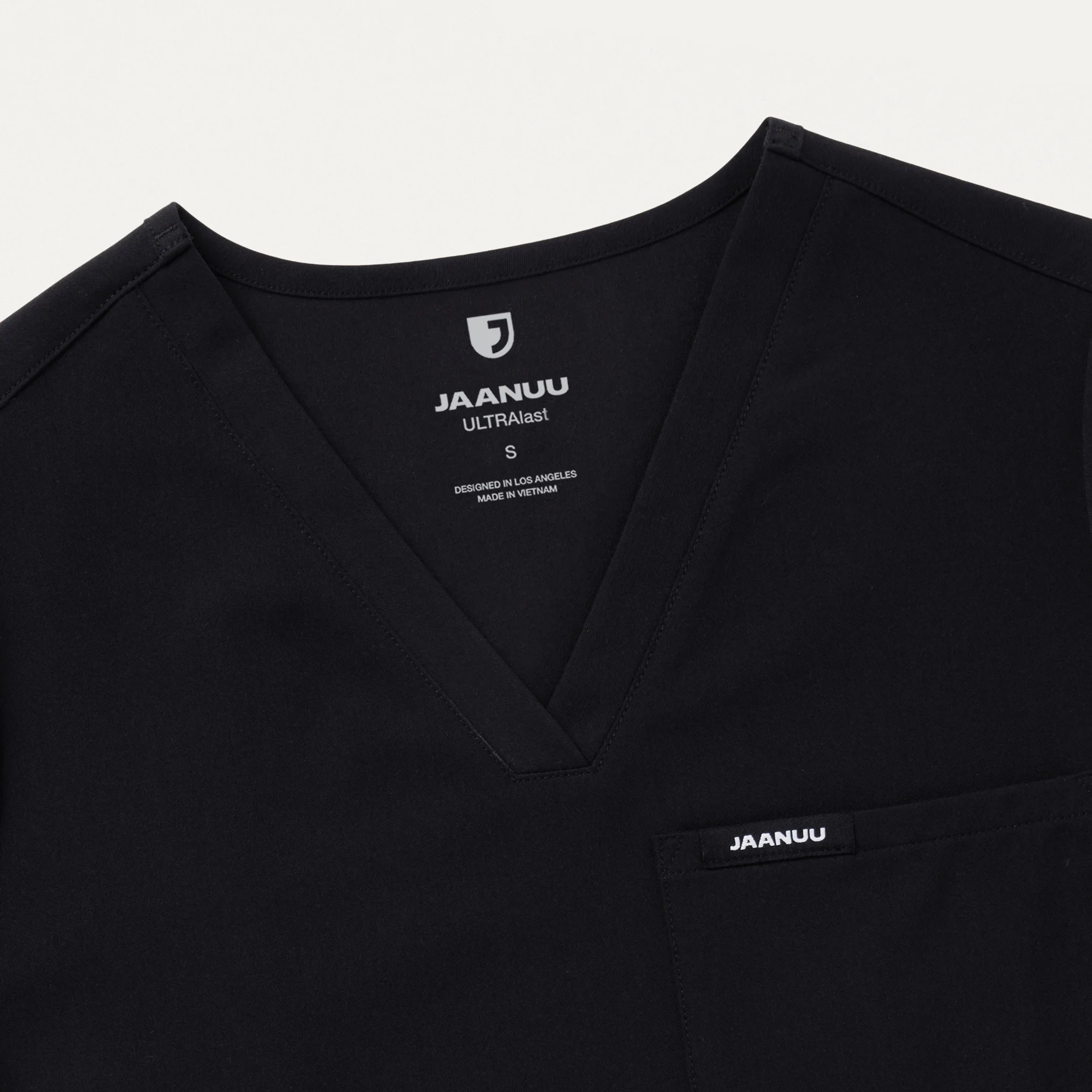 Rhena Essential 1-Pocket Scrub Top - Black - Image 7