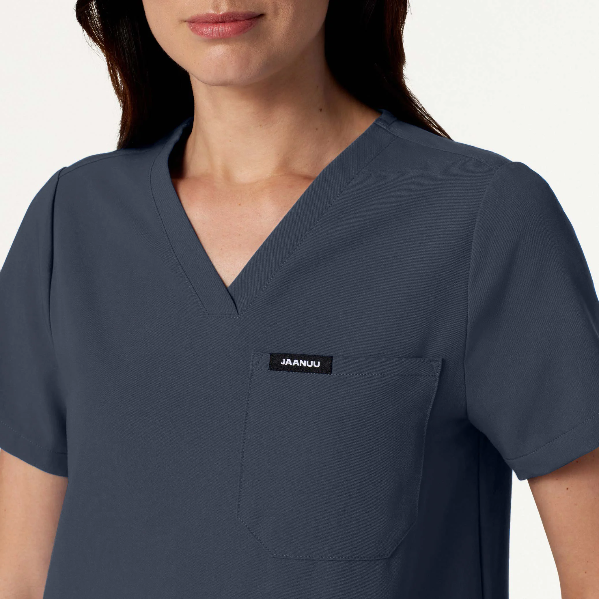 Rhena Essential 1-Pocket Scrub Top - Carbon Gray - Image 4