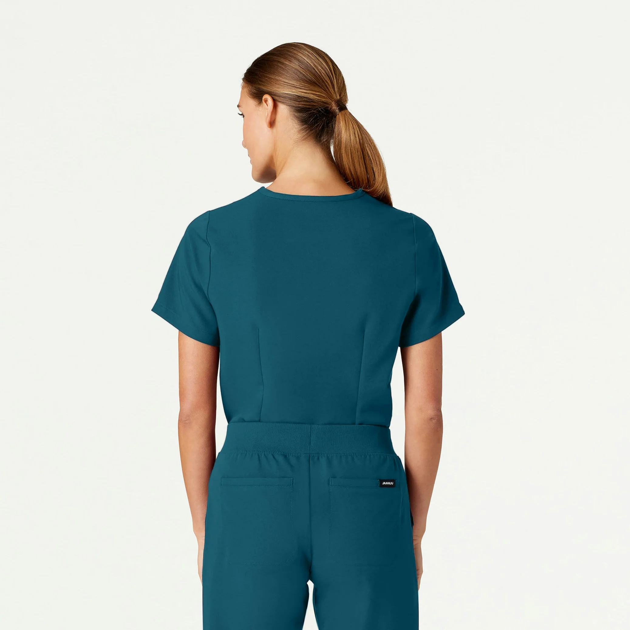 Rhena Essential 1-Pocket Scrub Top - Caribbean Blue - Image 4