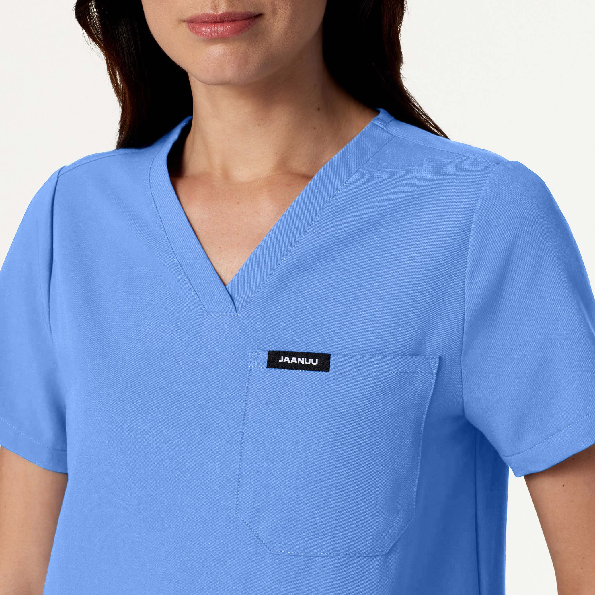 Rhena Essential 1-Pocket Scrub Top - Ceil Blue - Image 4