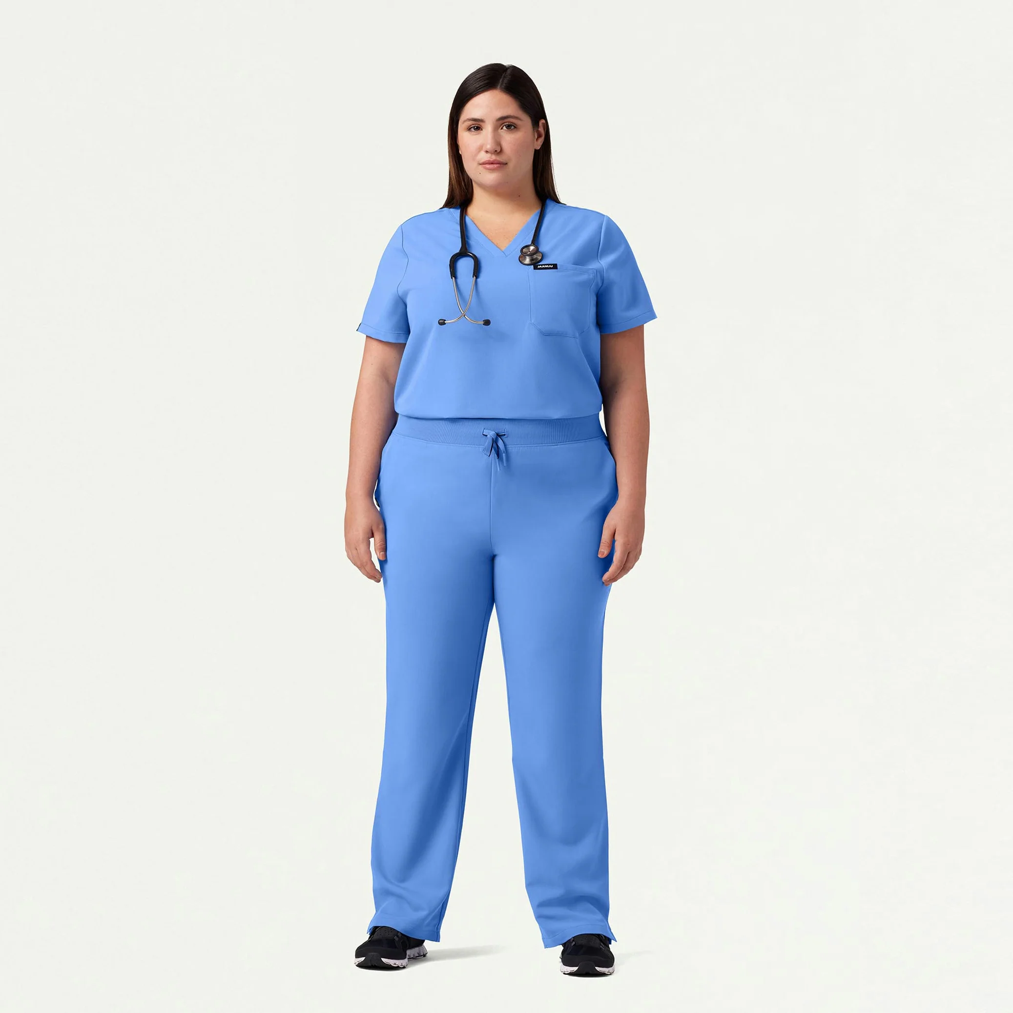 Rhena Essential 1-Pocket Scrub Top - Ceil Blue - Image 6