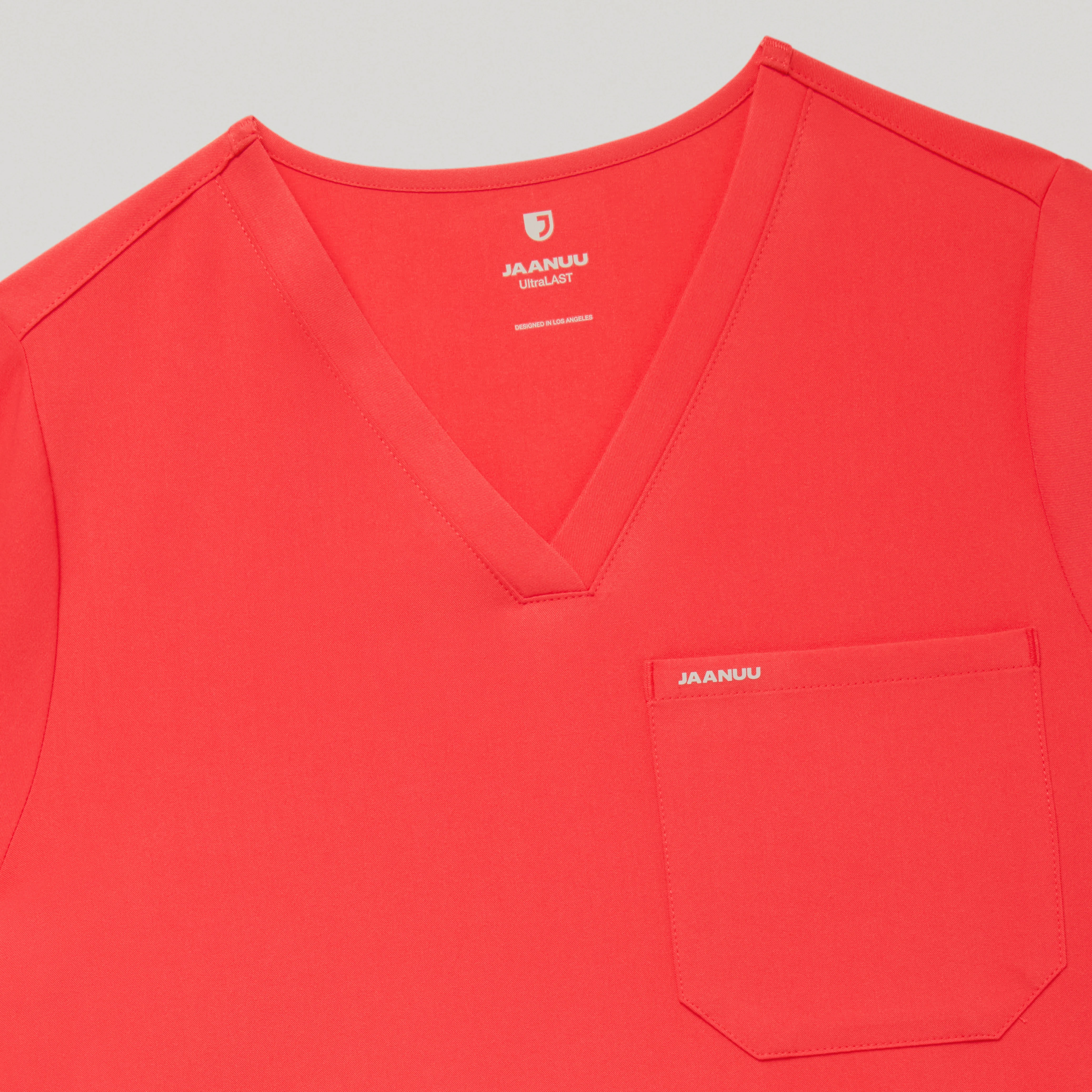 Rhena Essential 1-Pocket Scrub Top - Coral - Image 5